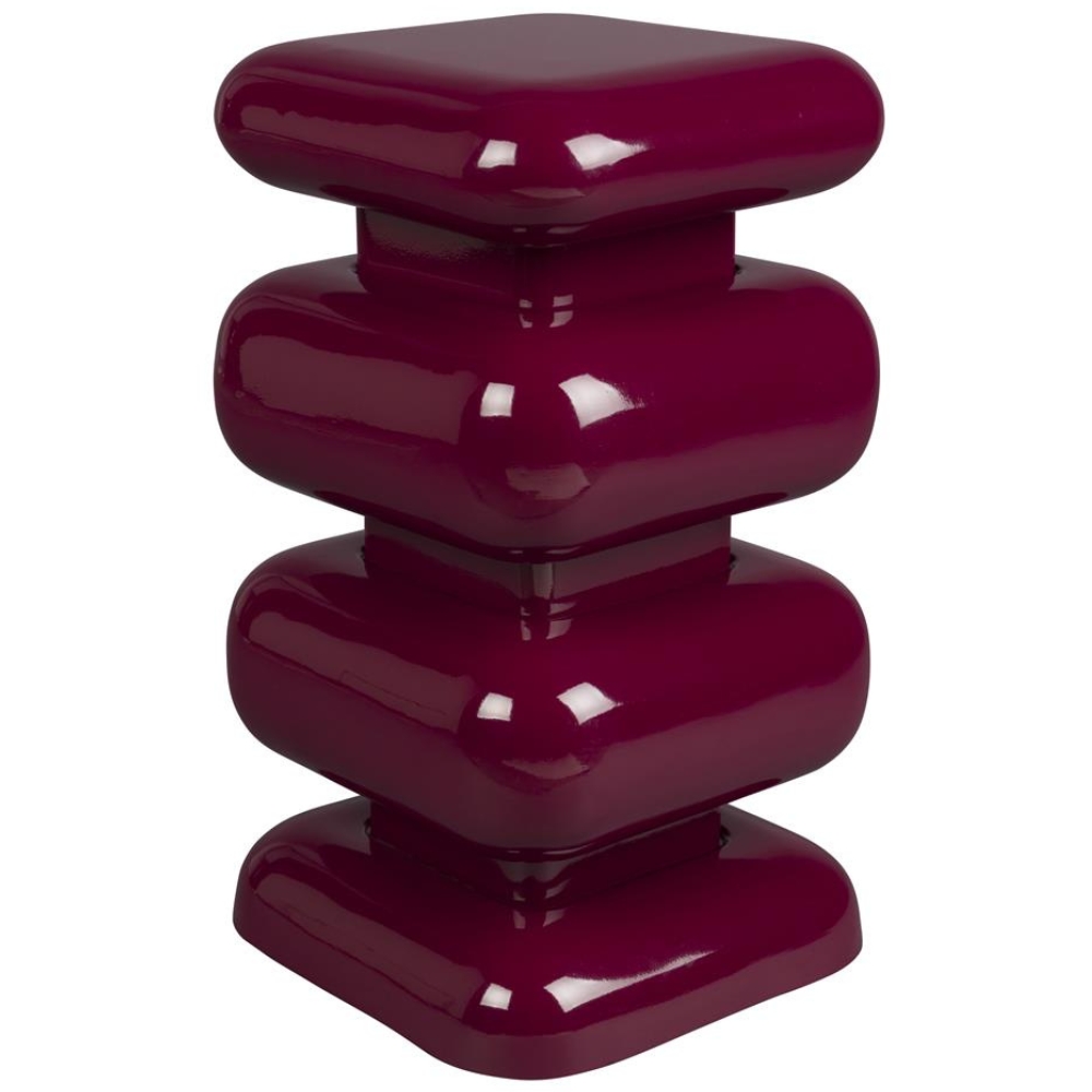 Dutchbone Bordově červený kovový odkládací stolek STUBBY 49 cm Dutchbone
