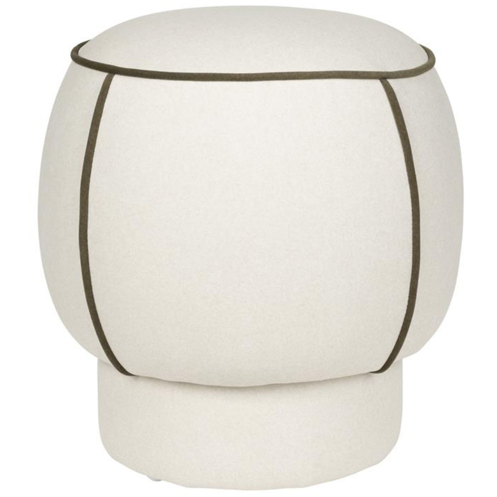 White Label Bílý čalouněný taburet MARINA 48 cm White Label