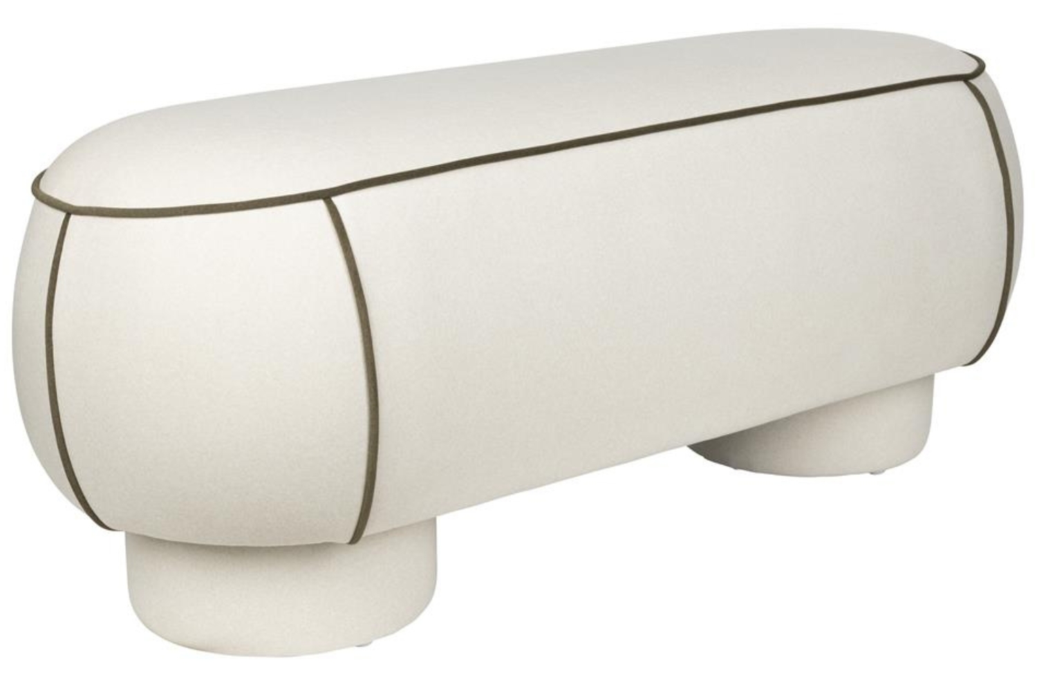 White Label Bílá čalouněná lavice MARINA 121 cm White Label