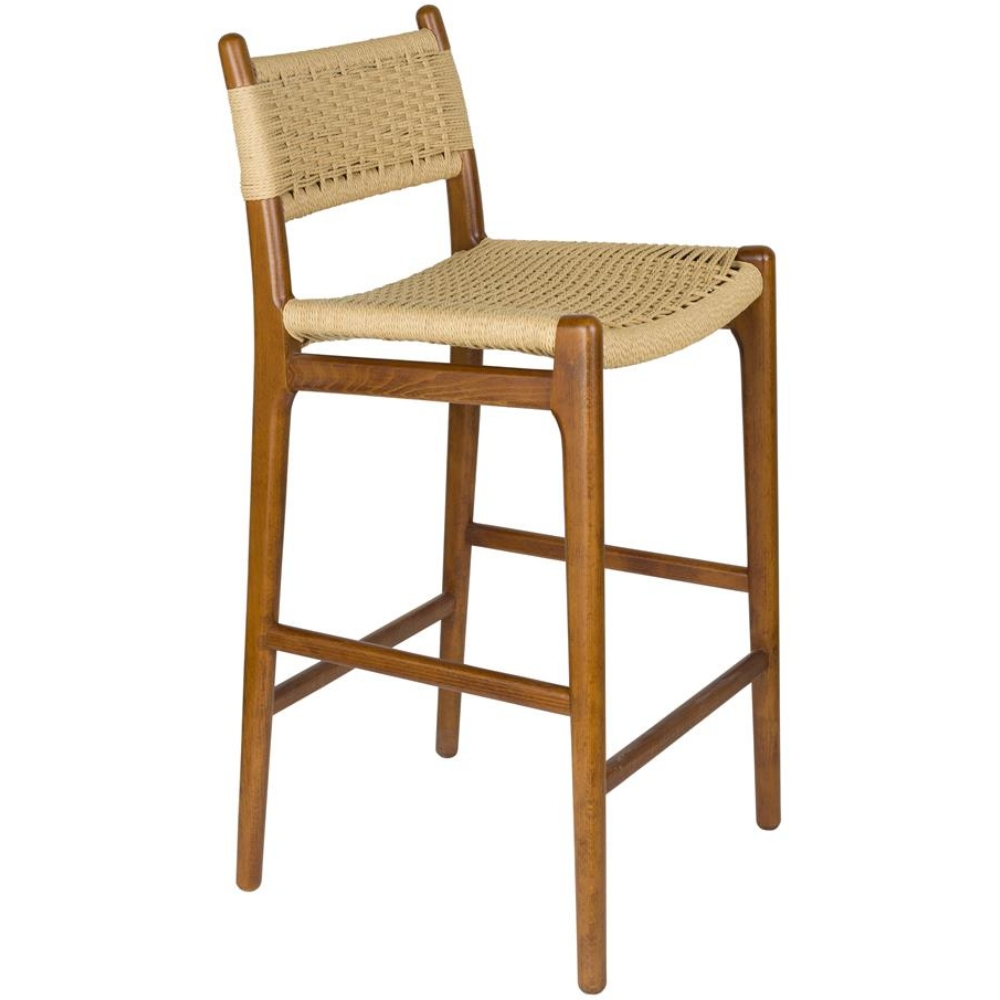 Dutchbone Hnědá dřevěná barová židle CECILE 68 cm Dutchbone
