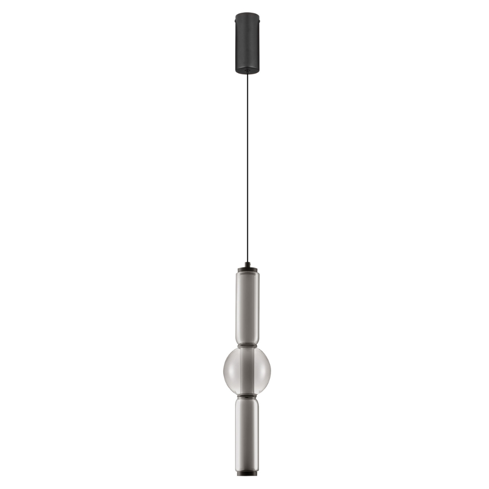 Nova Luce Kouřově šedé skleněné závěsné LED světlo Ulon 12 cm Nova Luce