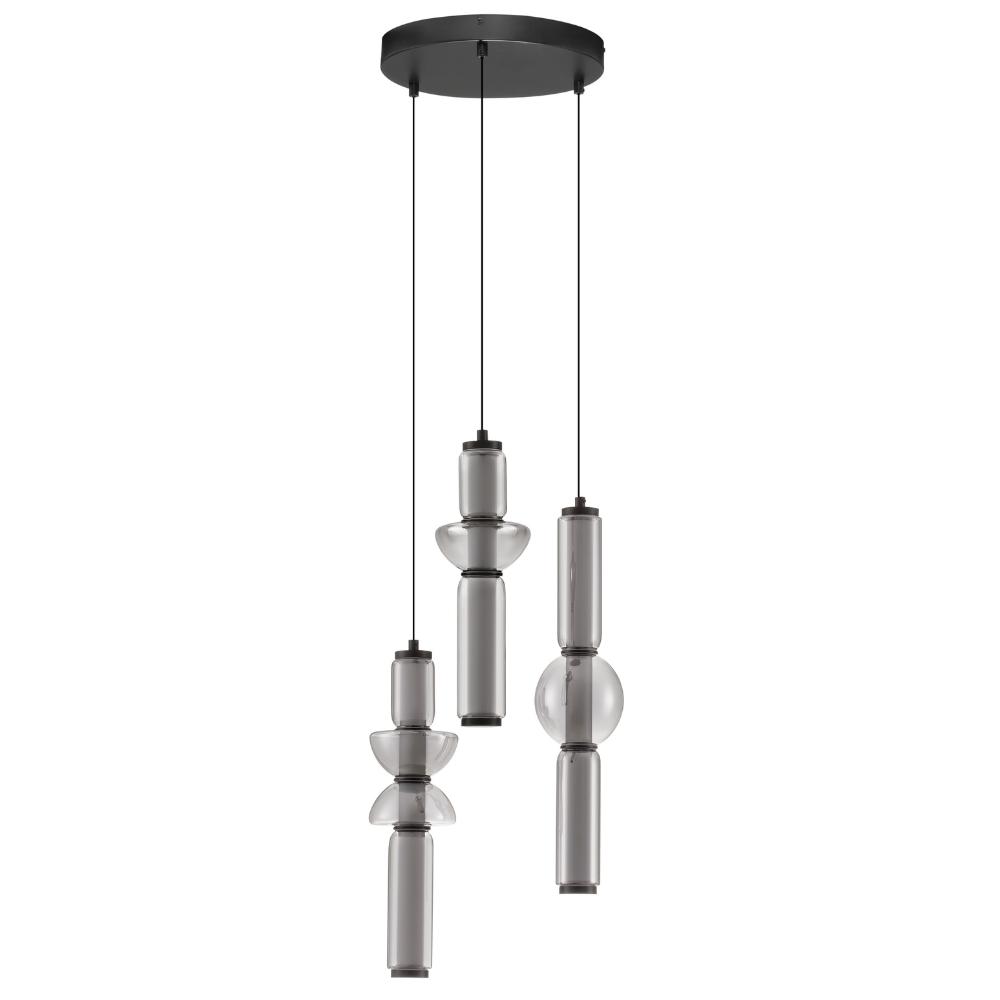 Nova Luce Kouřově šedé skleněné závěsné LED světlo Ulon 38 cm Nova Luce