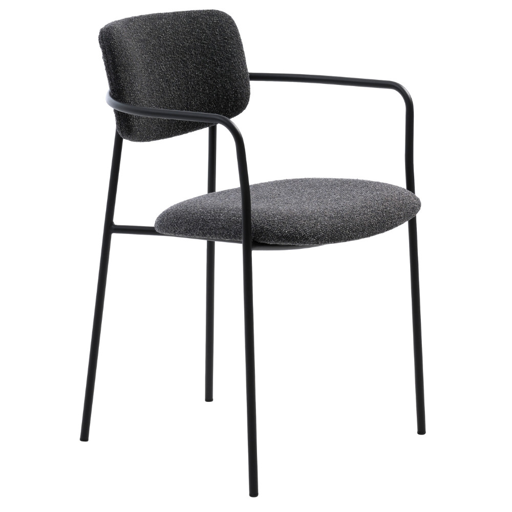 Unique Furniture Tmavě šedá bouclé jídelní židle Zama Unique Furniture