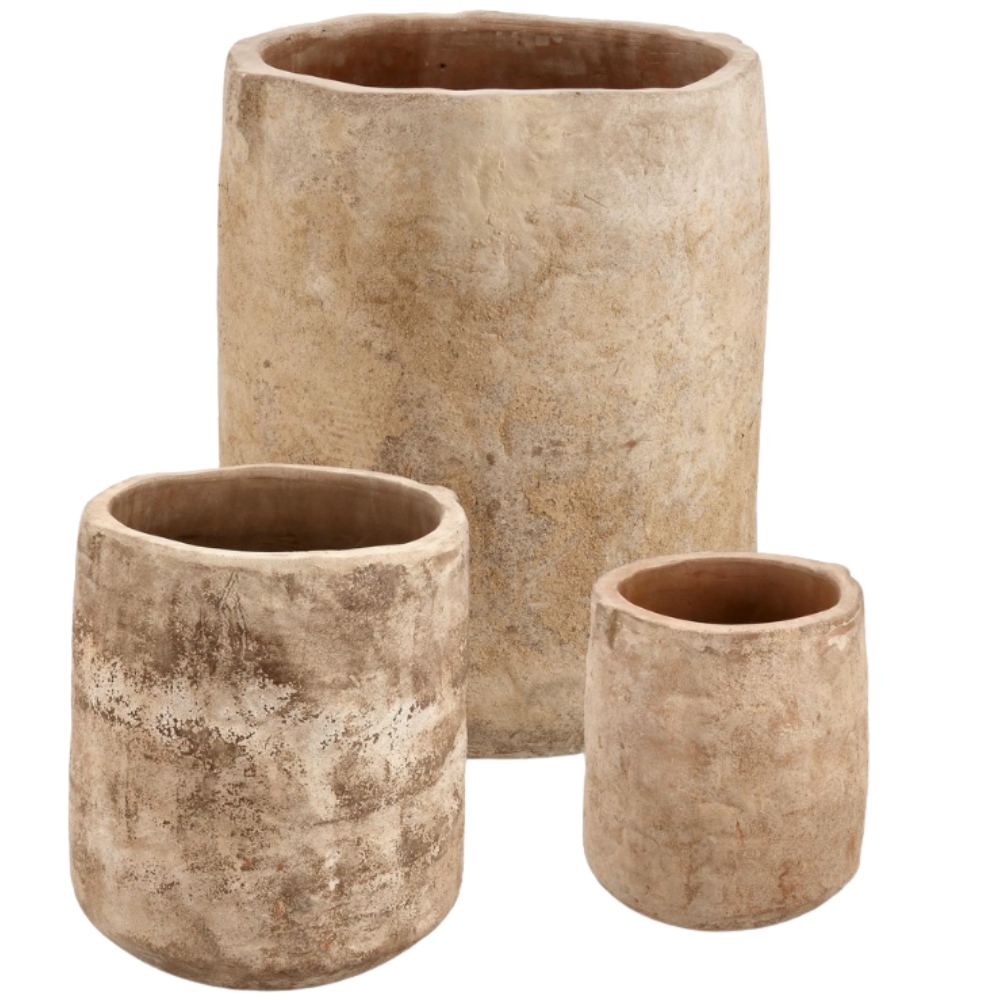 Bizzotto Set tří zahradních terakotových květináčů Minh Ø25/35/47 cm Bizzotto