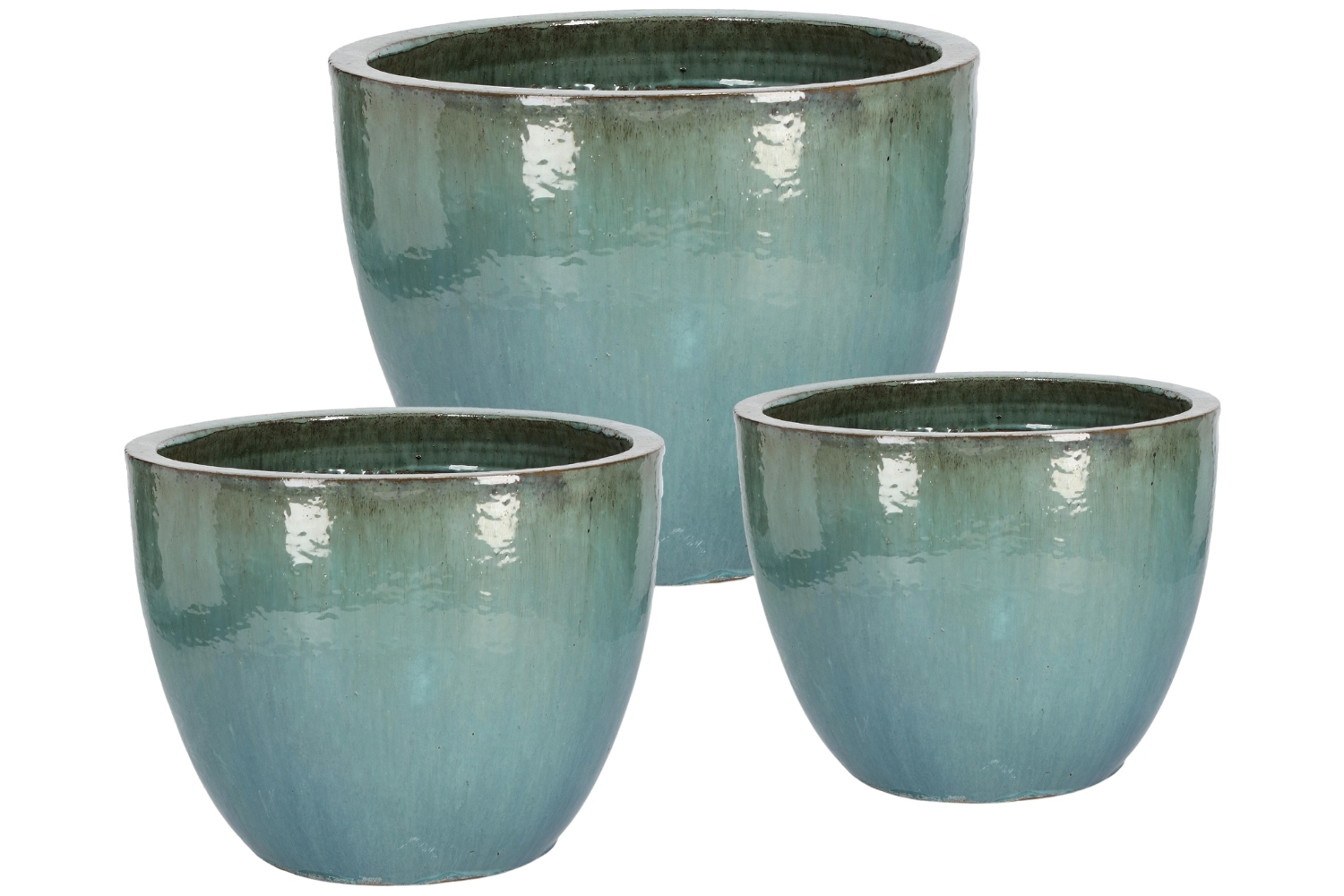 Bizzotto Set tří modrých zahradních květináčů Quang Ø28/37/46 cm Bizzotto