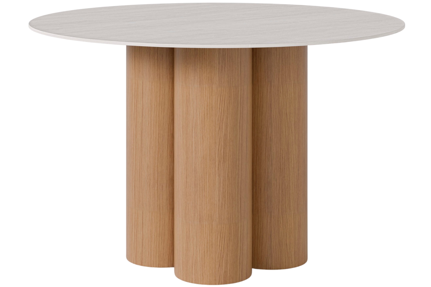 Somcasa Bílý porcelánový jídelní stůl Tracy 120 cm s dubovou podnoží Somcasa