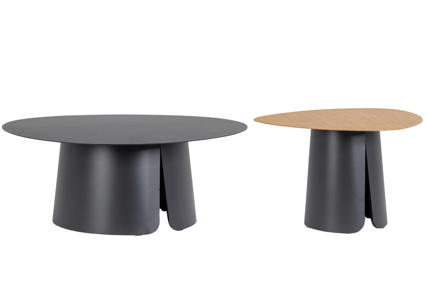 Bizzotto Tmavě šedý set dvou zahradních stolků Hayden 60/90 cm Bizzotto