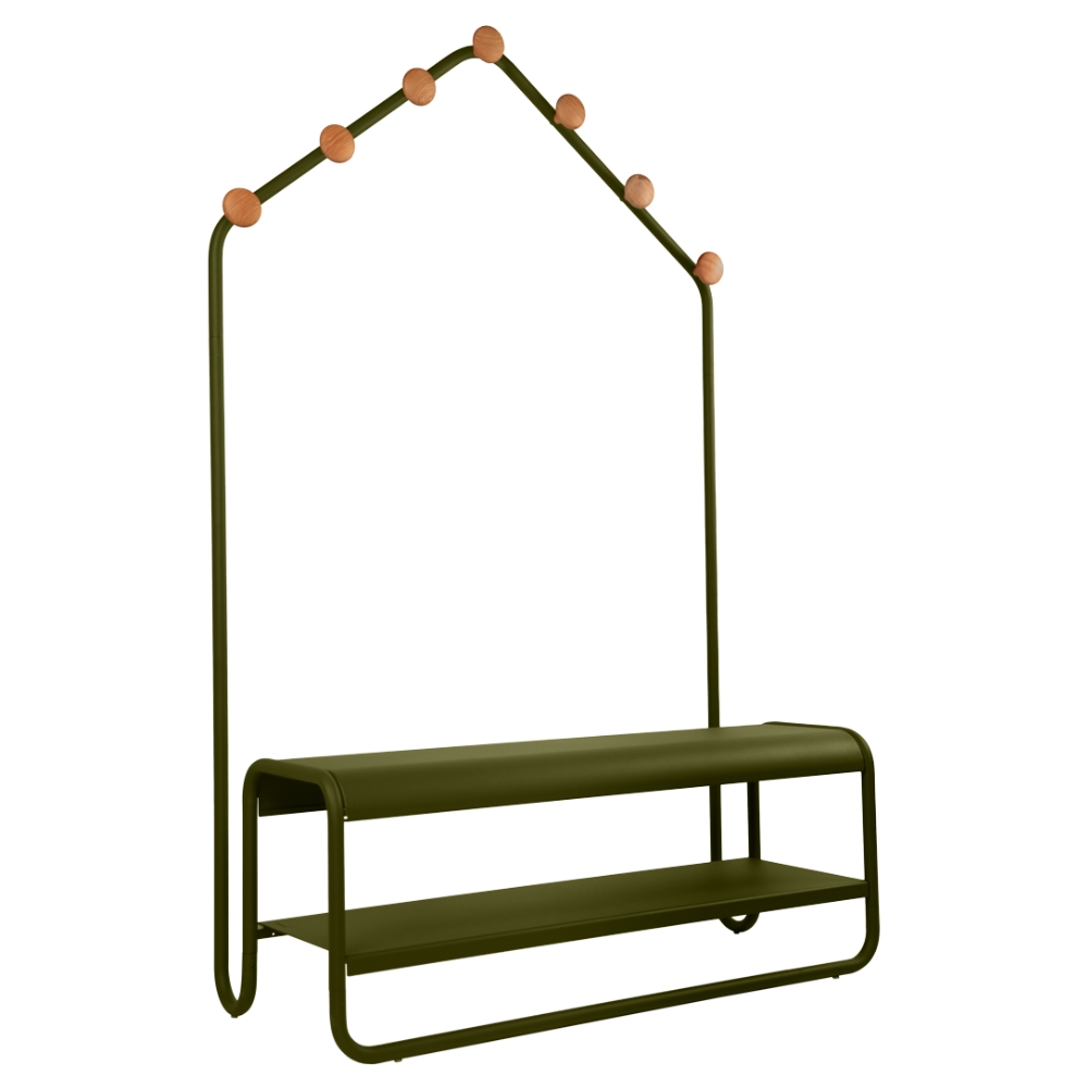 Fermob Zelená kovová dětská lavice do šatny Funambule 113 cm - odstín pesto Fermob