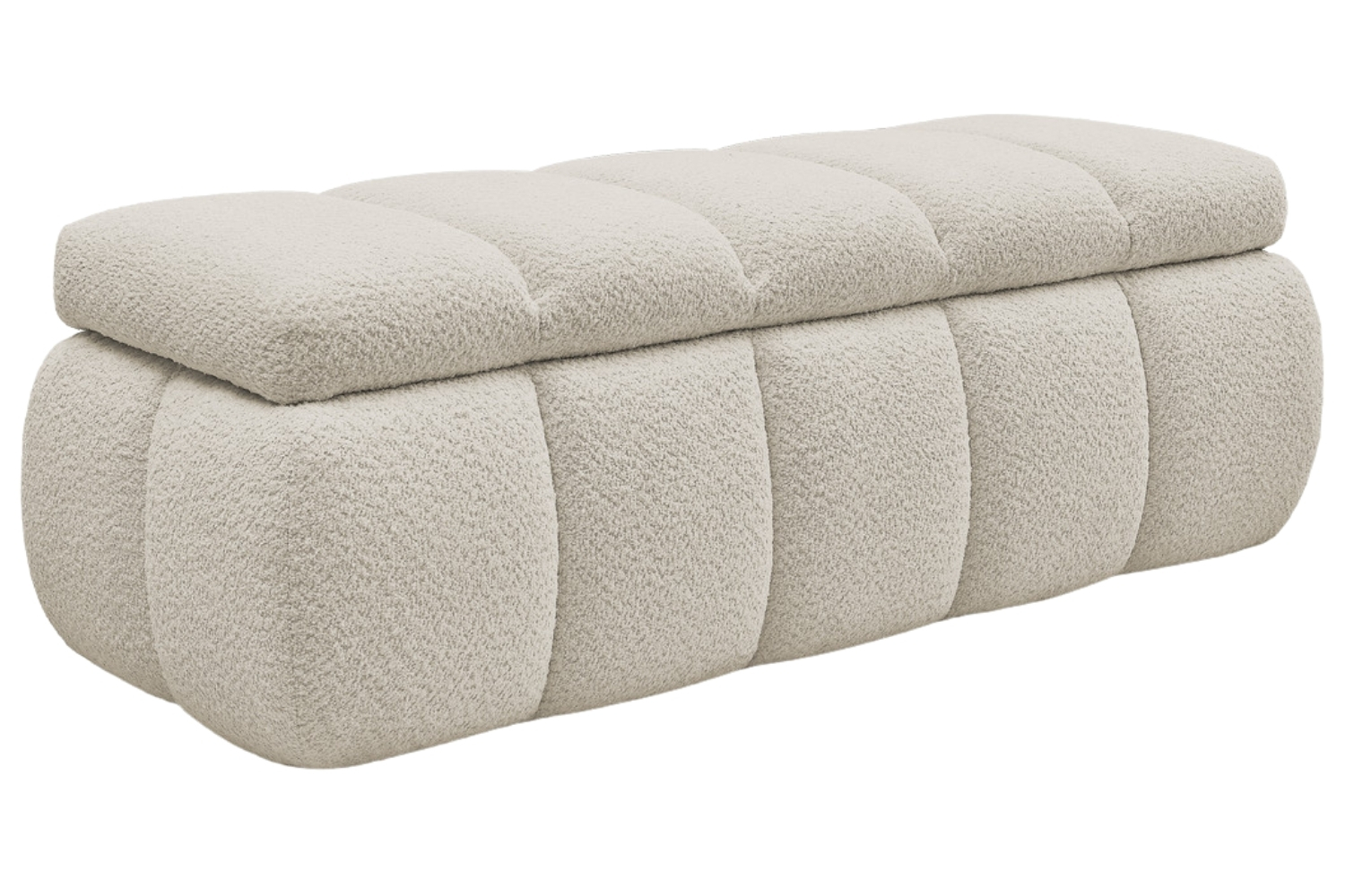 Bobochic Paris Béžová bouclé lavice Denali 144 cm s úložným prostorem Bobochic Paris
