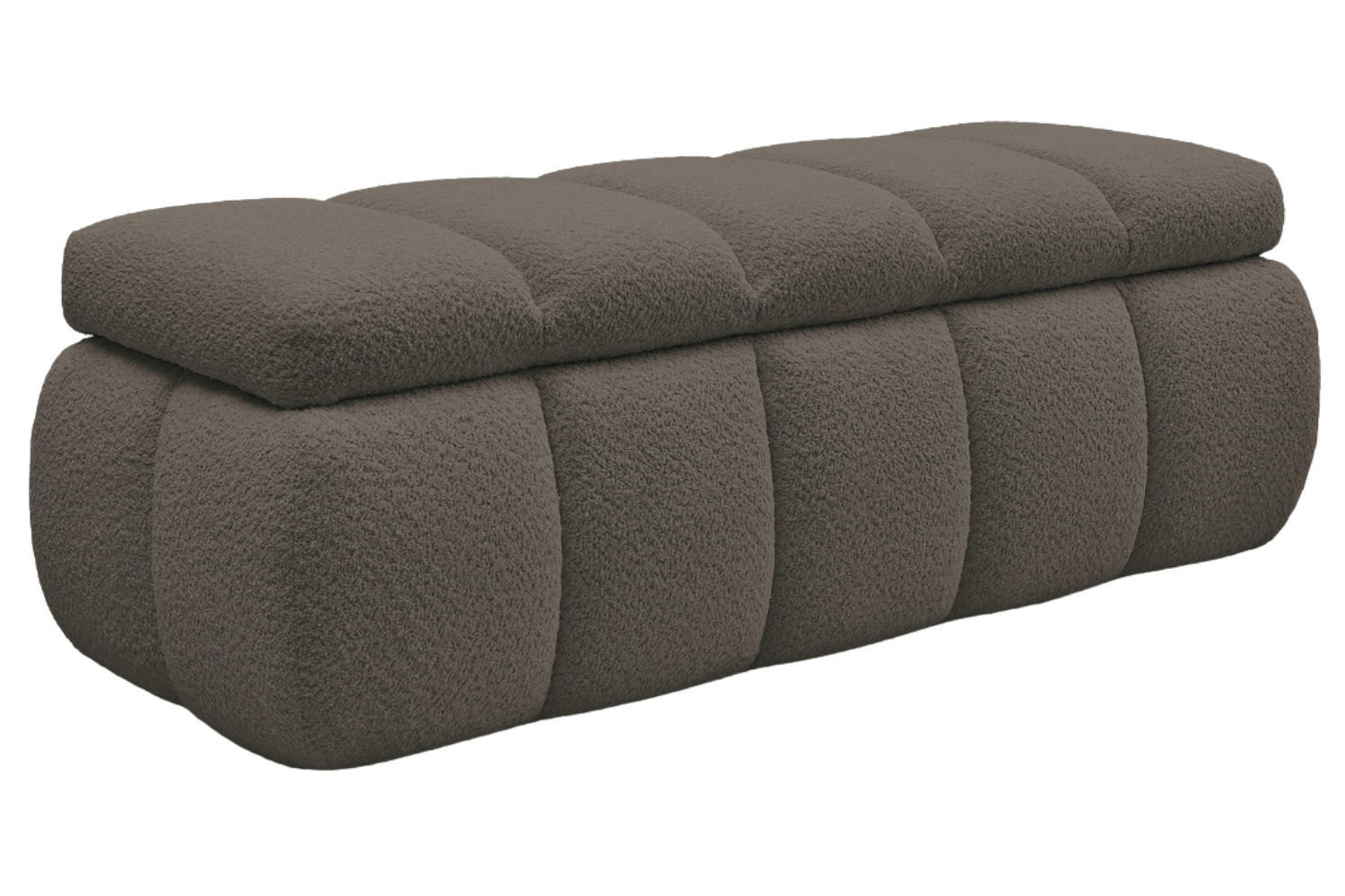 Bobochic Paris Hnědá bouclé lavice Denali 144 cm s úložným prostorem Bobochic Paris
