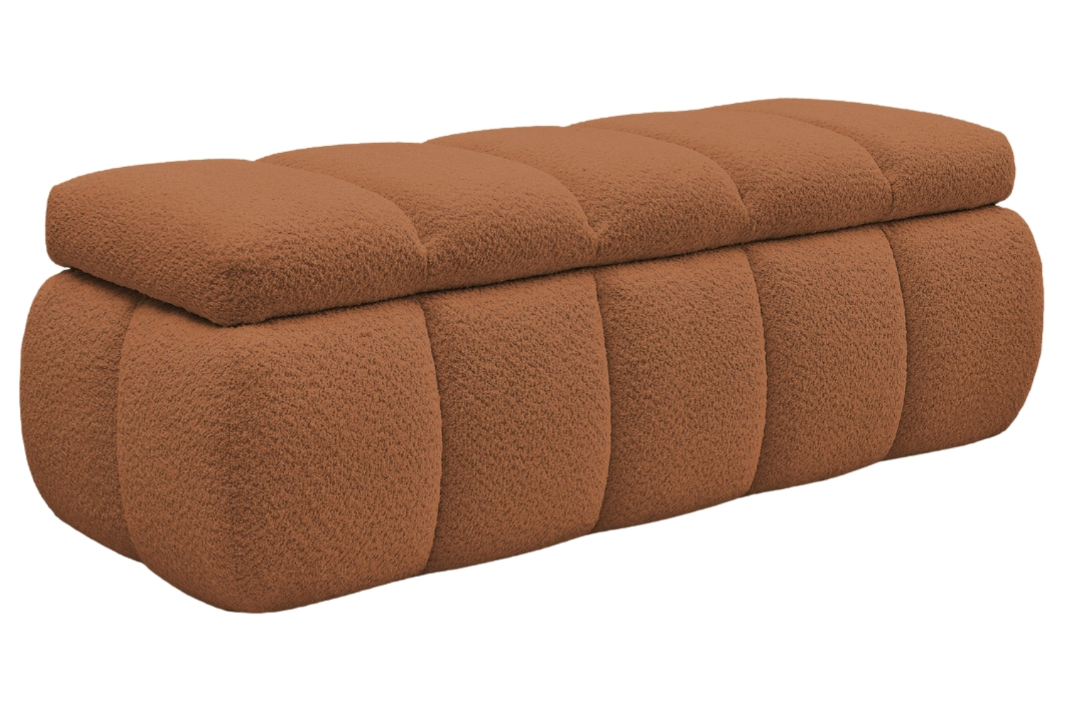 Bobochic Paris Terakotově oranžová bouclé lavice Denali 144 cm s úložným prostorem Bobochic Paris