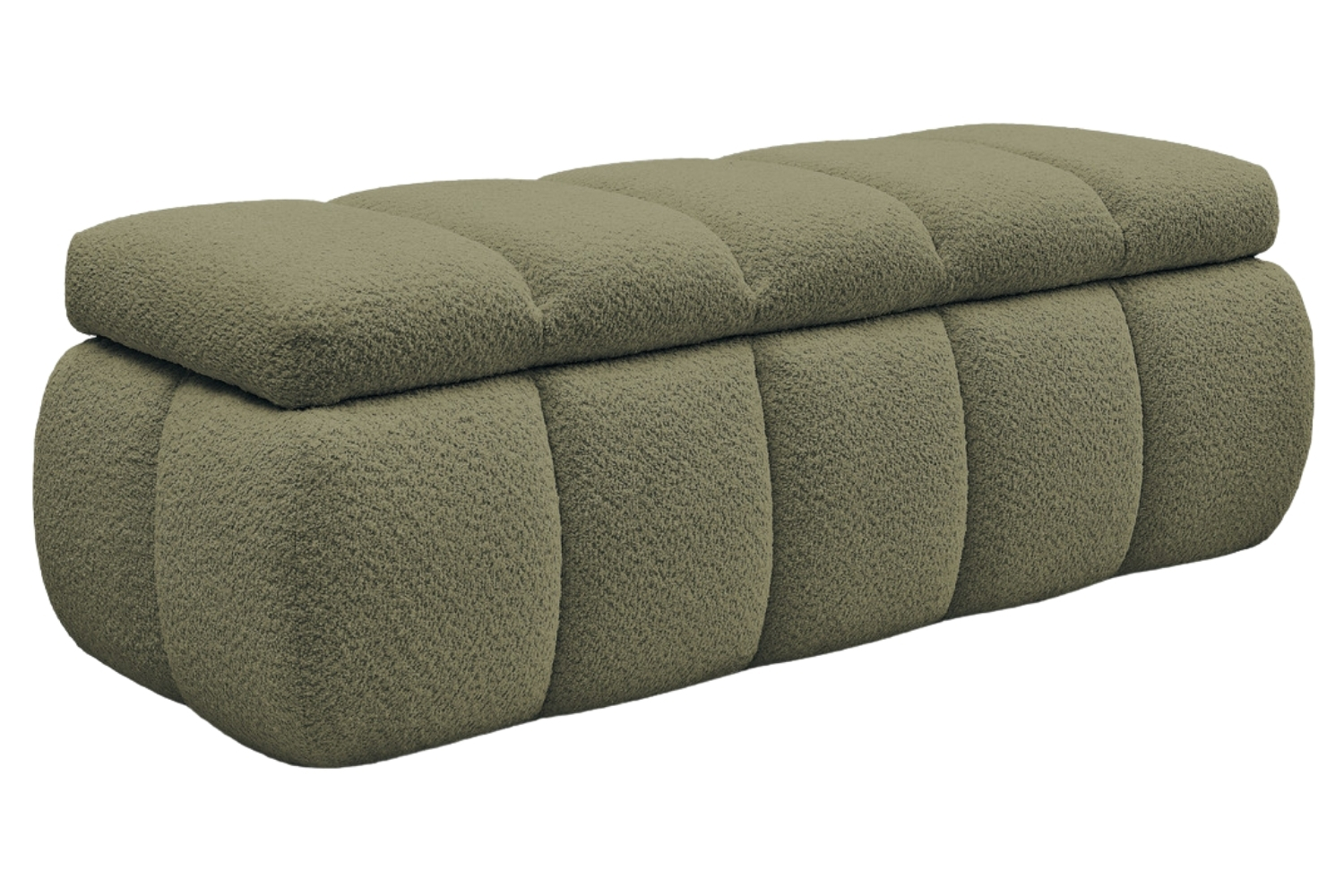 Bobochic Paris Zelená bouclé lavice Denali 144 cm s úložným prostorem Bobochic Paris