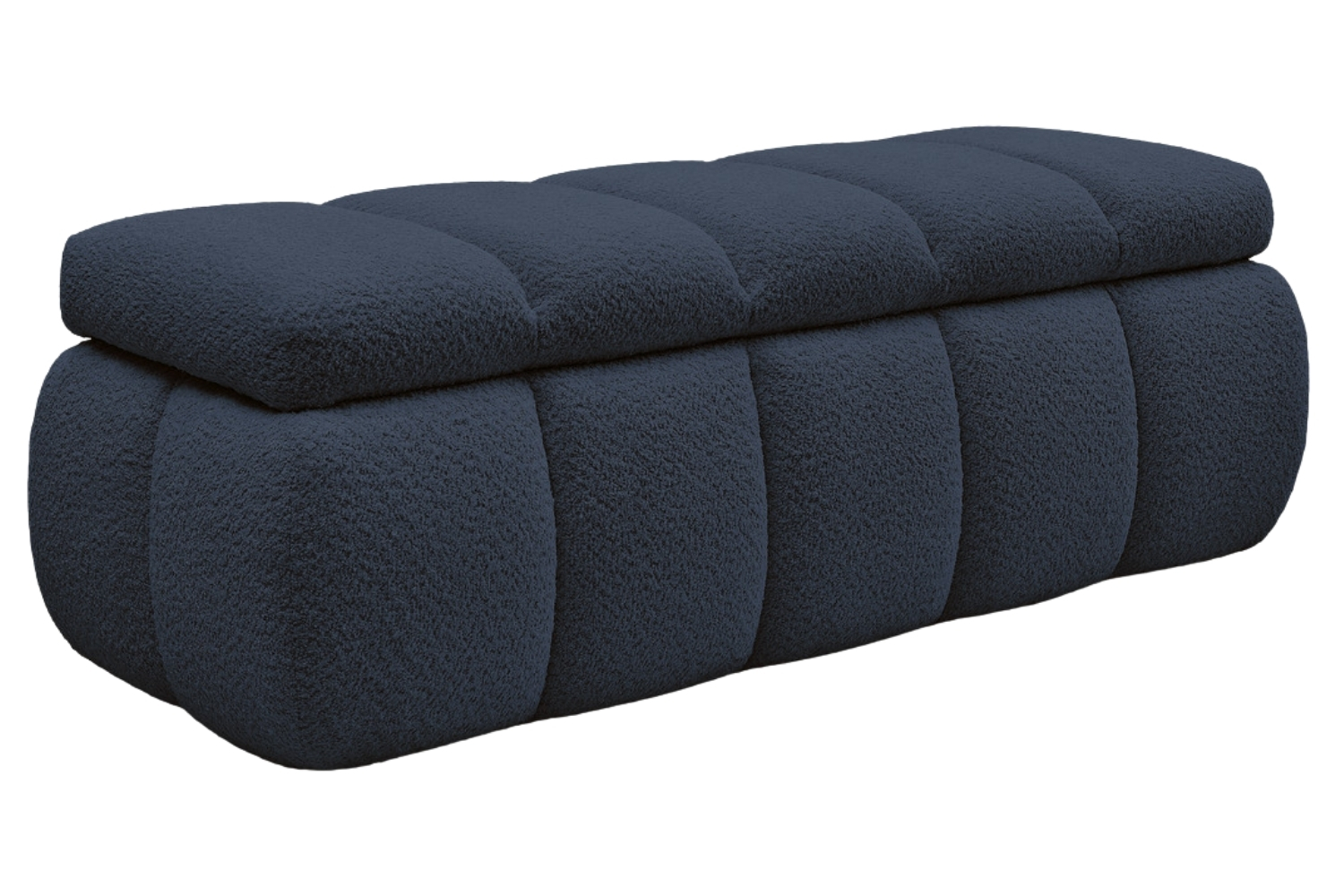Bobochic Paris Tmavě modrá bouclé lavice Denali 144 cm s úložným prostorem Bobochic Paris