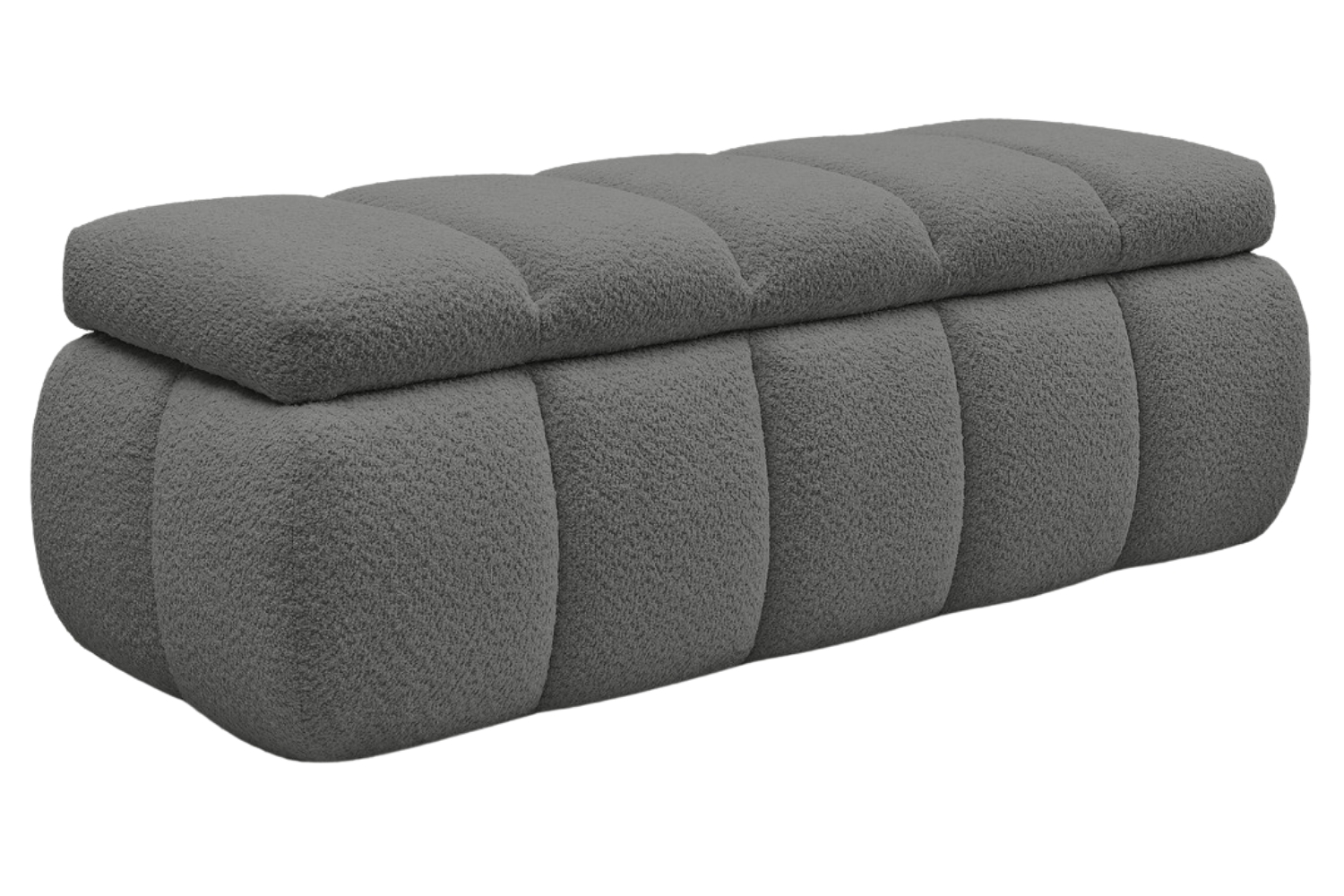 Bobochic Paris Tmavě šedá bouclé lavice Denali 144 cm s úložným prostorem Bobochic Paris