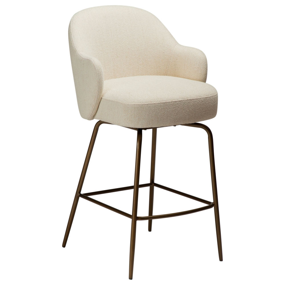 ​​​​​Dan-Form Béžová bouclé otočná barová židle Bae 70 cm ​​​​​Dan-Form