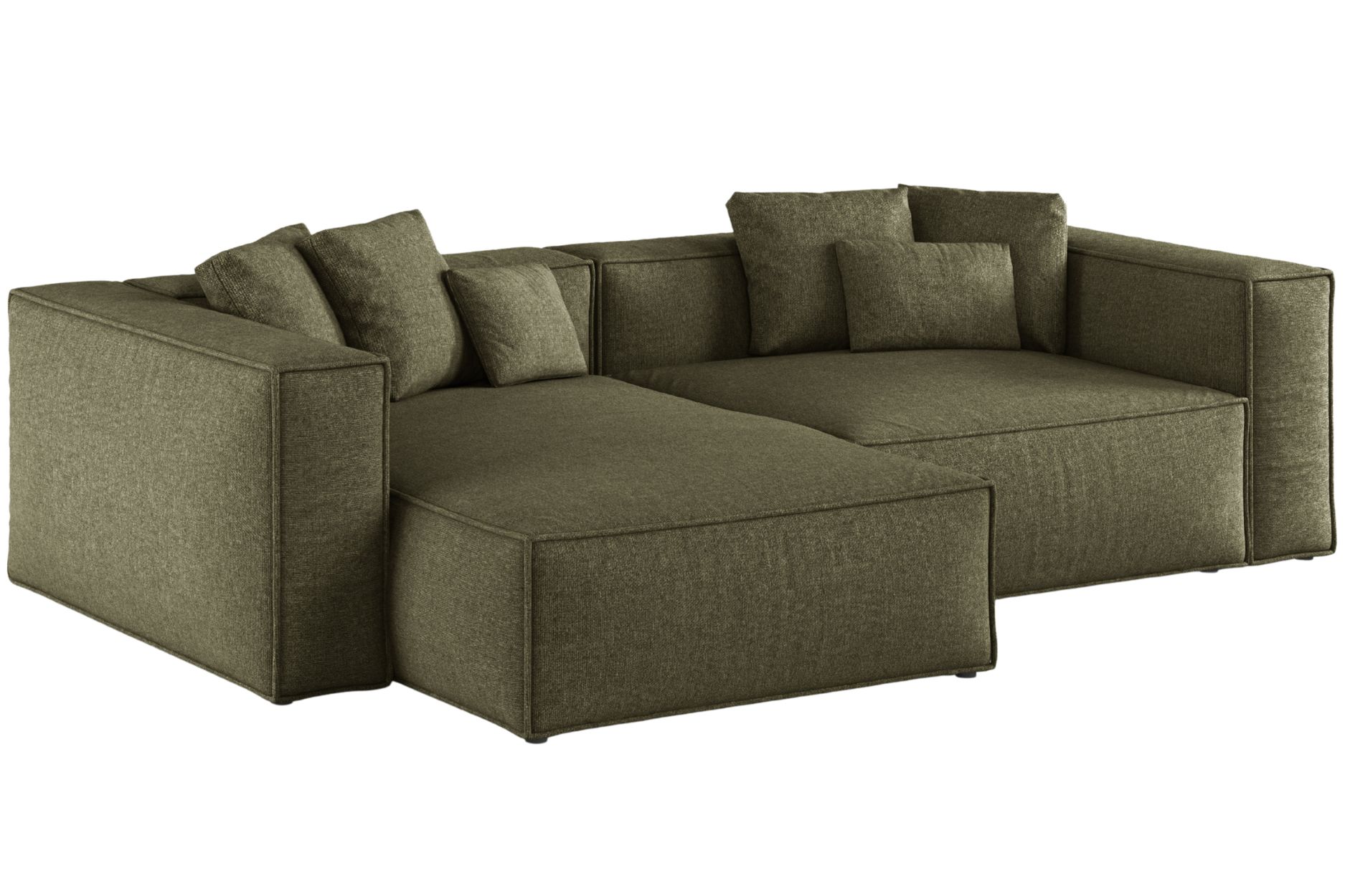 Cosmopolitan Design Zelená žinylková rohová pohovka Aveiro 254 cm