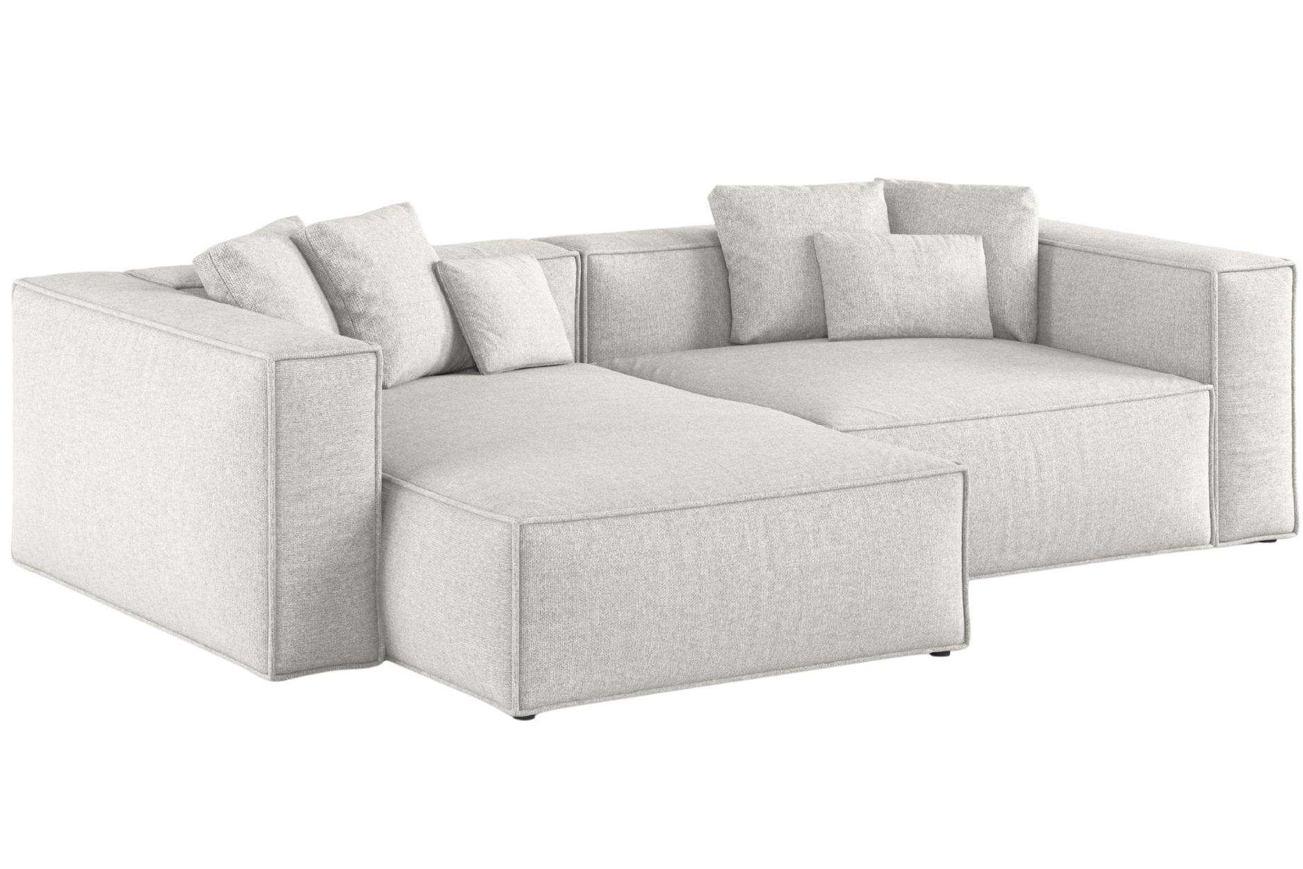 Cosmopolitan Design Světle šedá žinylková rohová pohovka Aveiro 254 cm