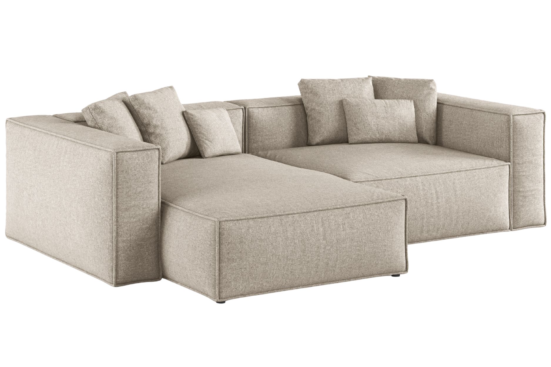 Cosmopolitan Design Béžová žinylková rohová pohovka Aveiro 254 cm
