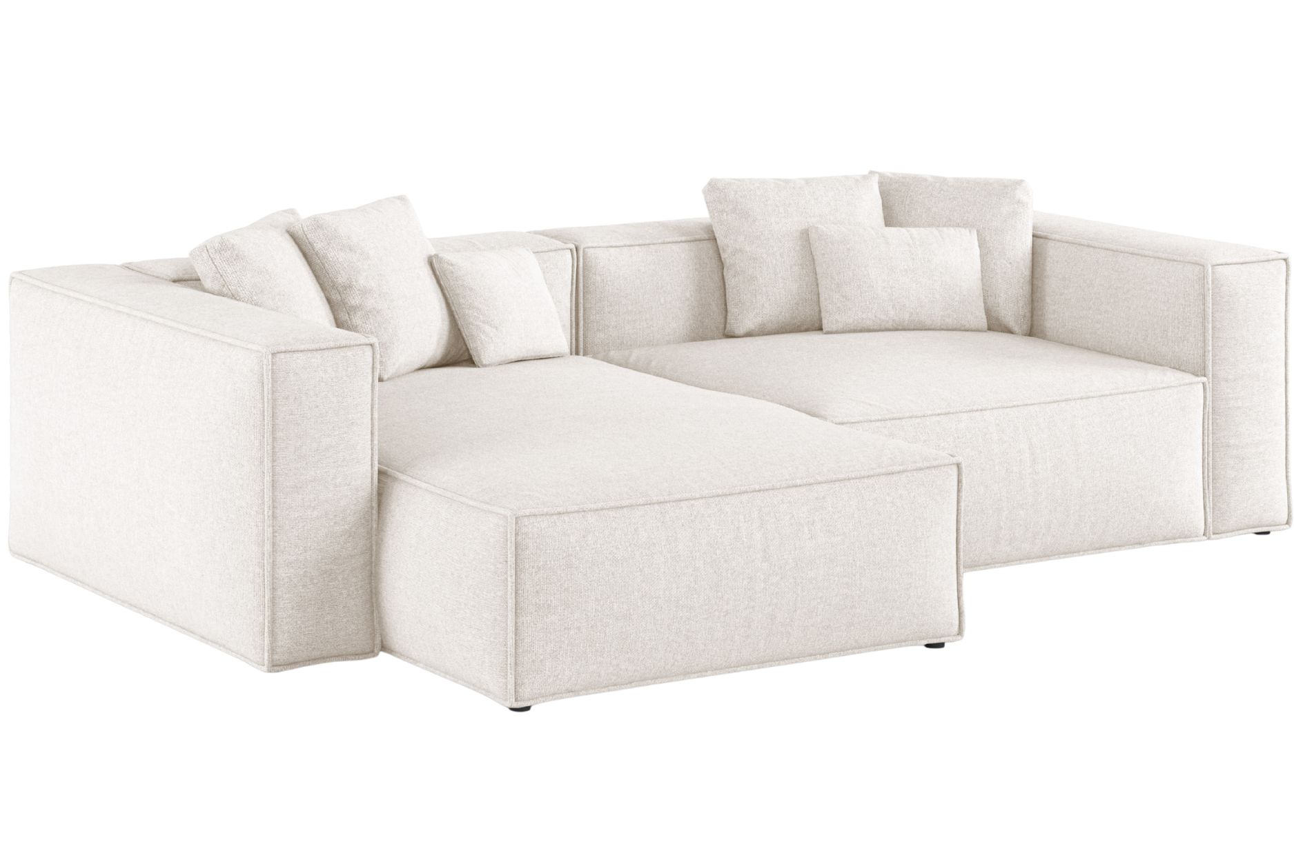 Cosmopolitan Design Bílá žinylková rohová pohovka Aveiro 254 cm