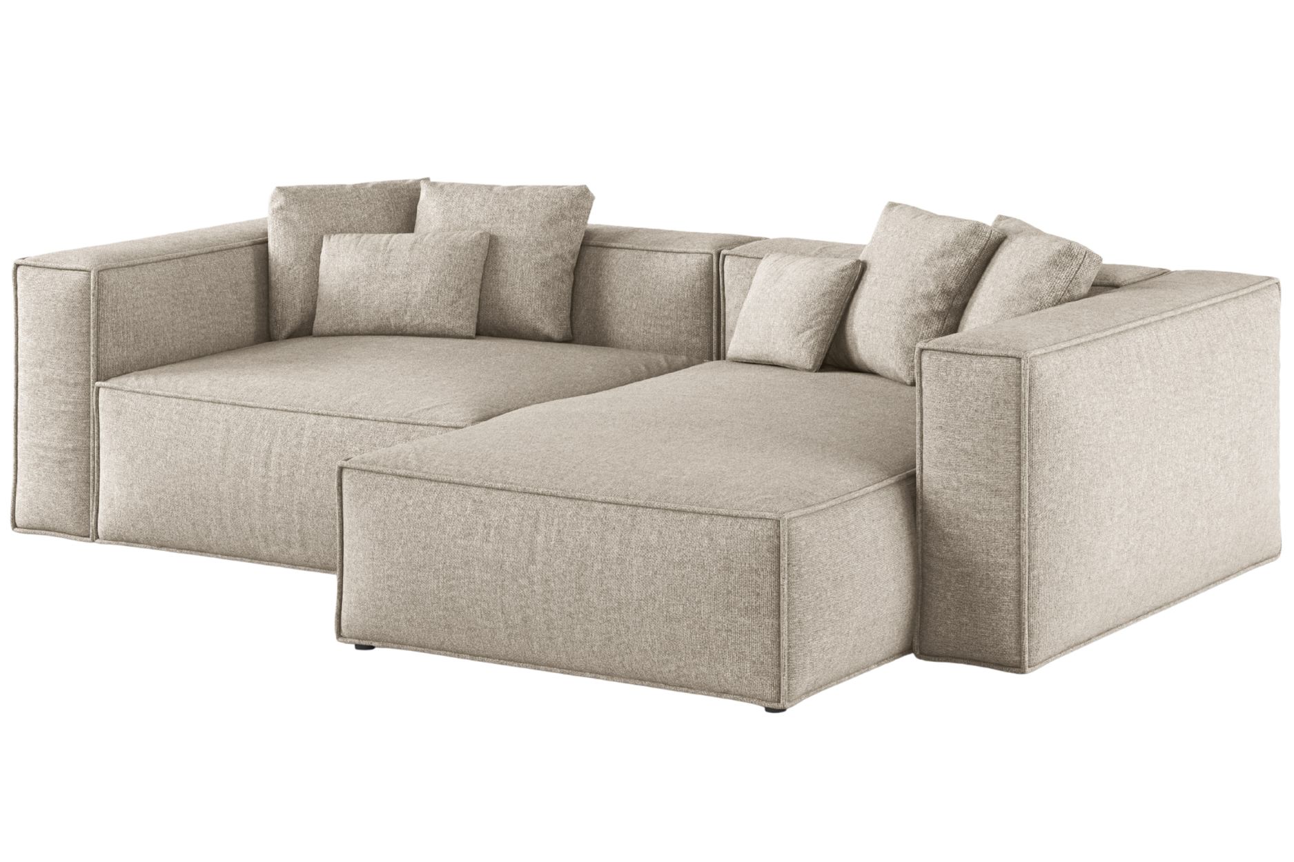 Cosmopolitan Design Béžová žinylková rohová pohovka Aveiro 254 cm
