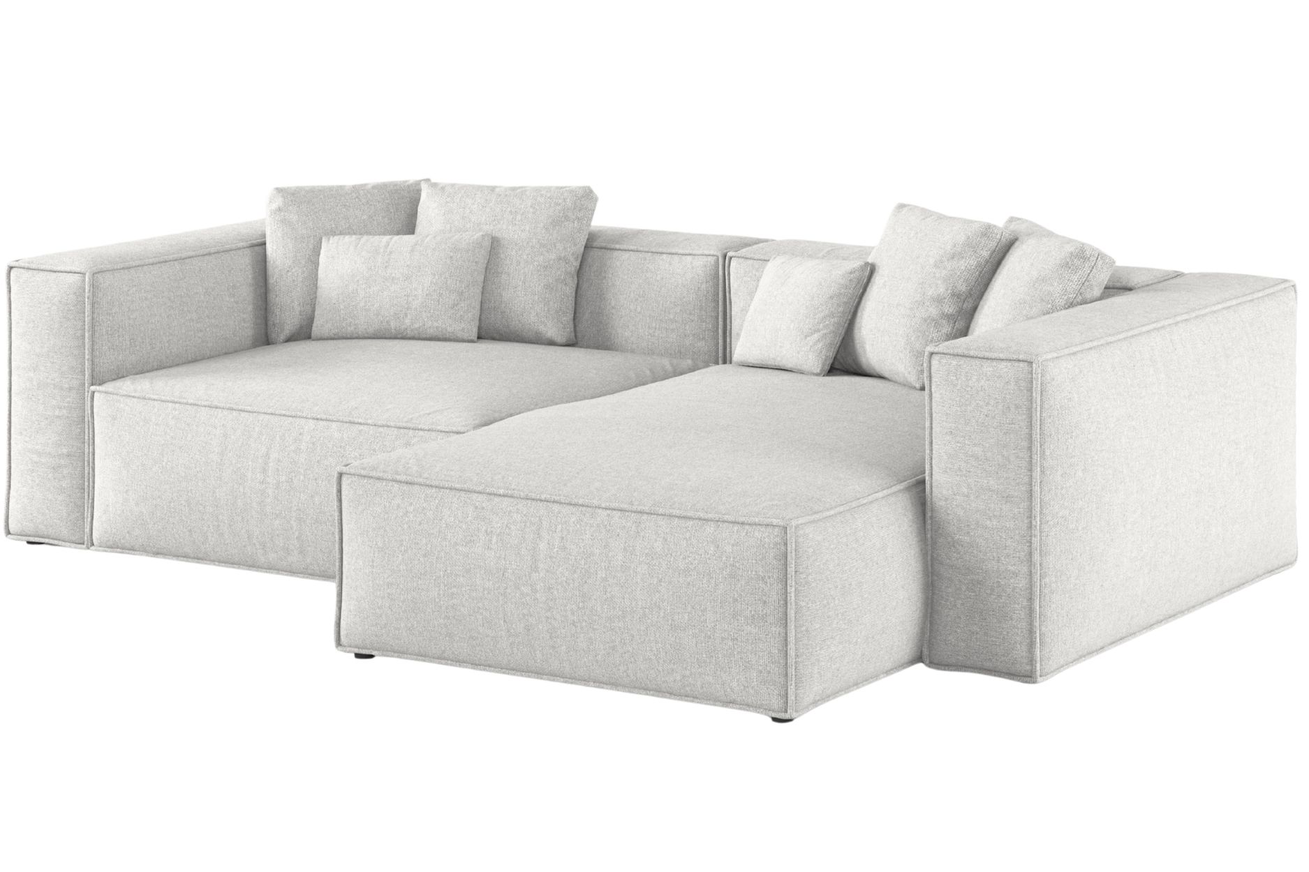 Cosmopolitan Design Světle šedá žinylková rohová pohovka Aveiro 254 cm