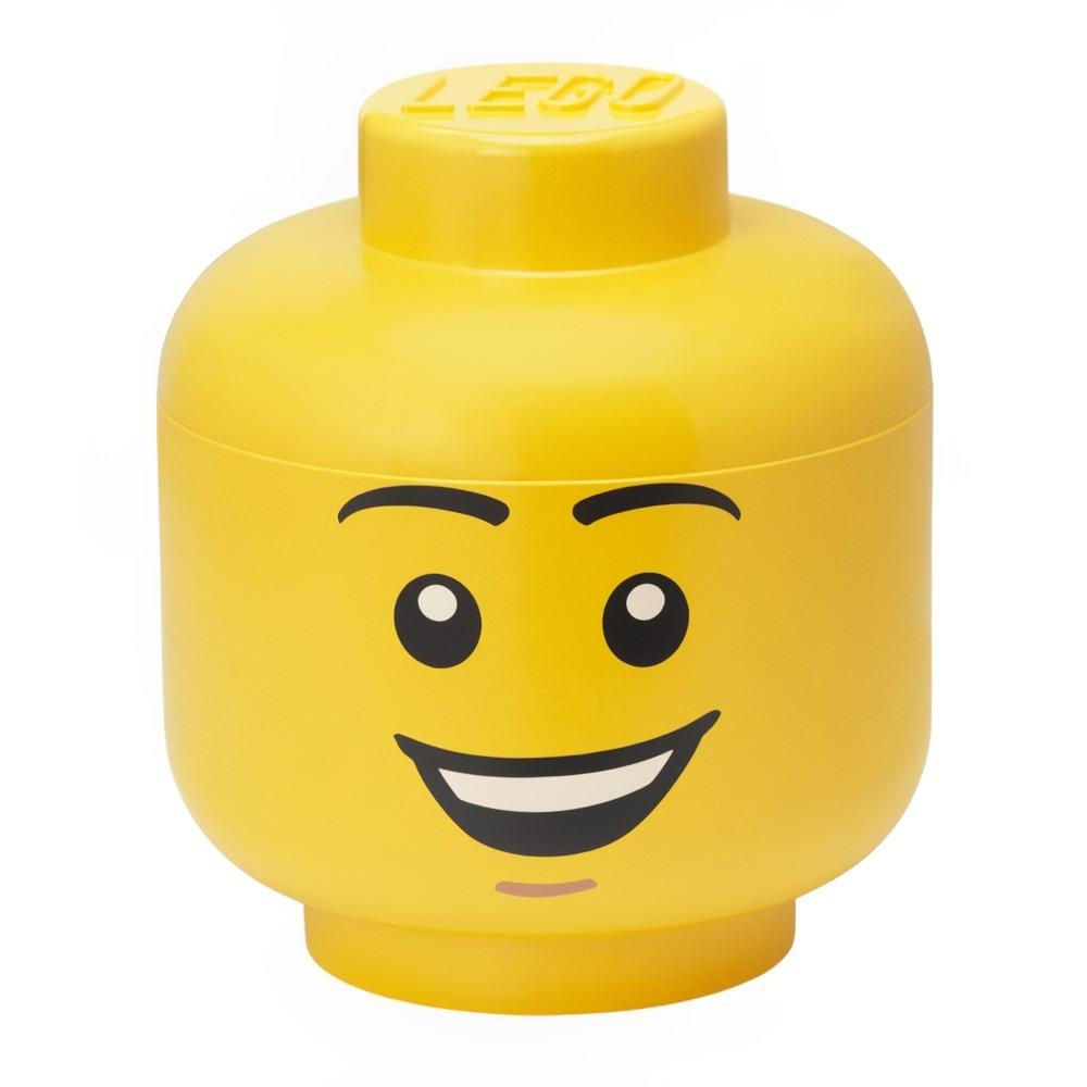 Žlutý úložný box ve tvaru hlavy LEGO® Šťastný chlapec 27 cm Lego®
