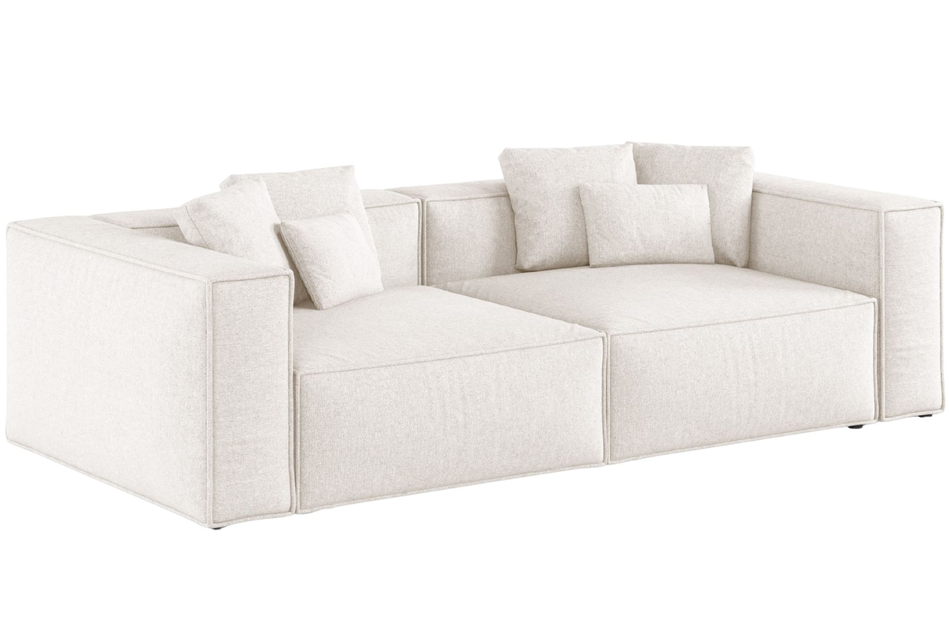 Cosmopolitan Design Bílá žinylková čtyřmístná pohovka Aveiro 236 cm Cosmopolitan Design