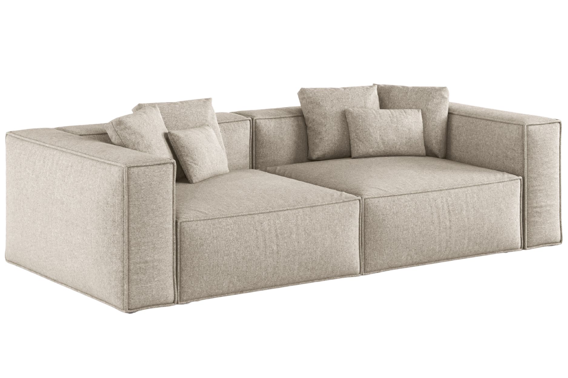 Cosmopolitan Design Béžová žinylková čtyřmístná pohovka Aveiro 236 cm Cosmopolitan Design