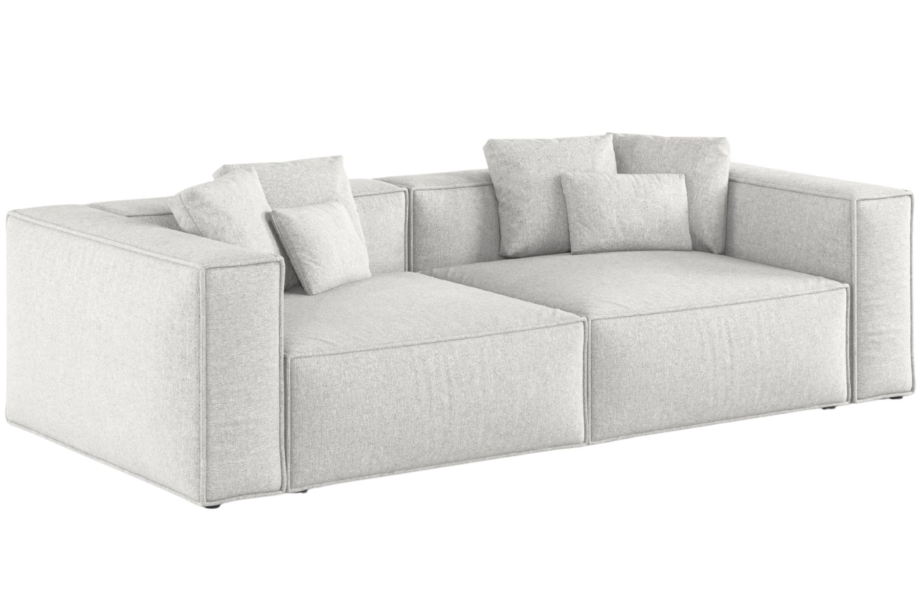 Cosmopolitan Design Světle šedá žinylková čtyřmístná pohovka Aveiro 236 cm Cosmopolitan Design