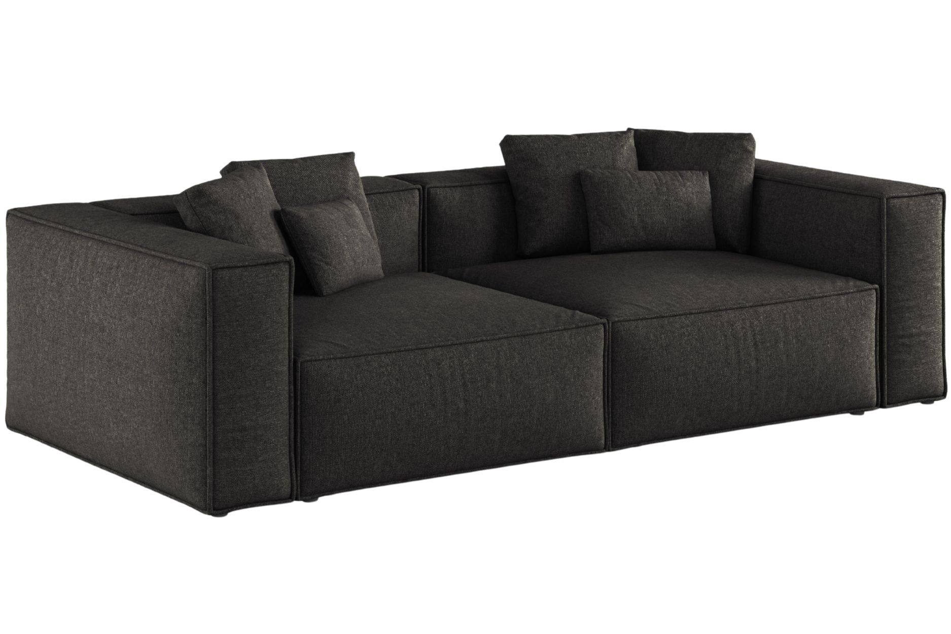 Cosmopolitan Design Černá žinylková čtyřmístná pohovka Aveiro 236 cm Cosmopolitan Design