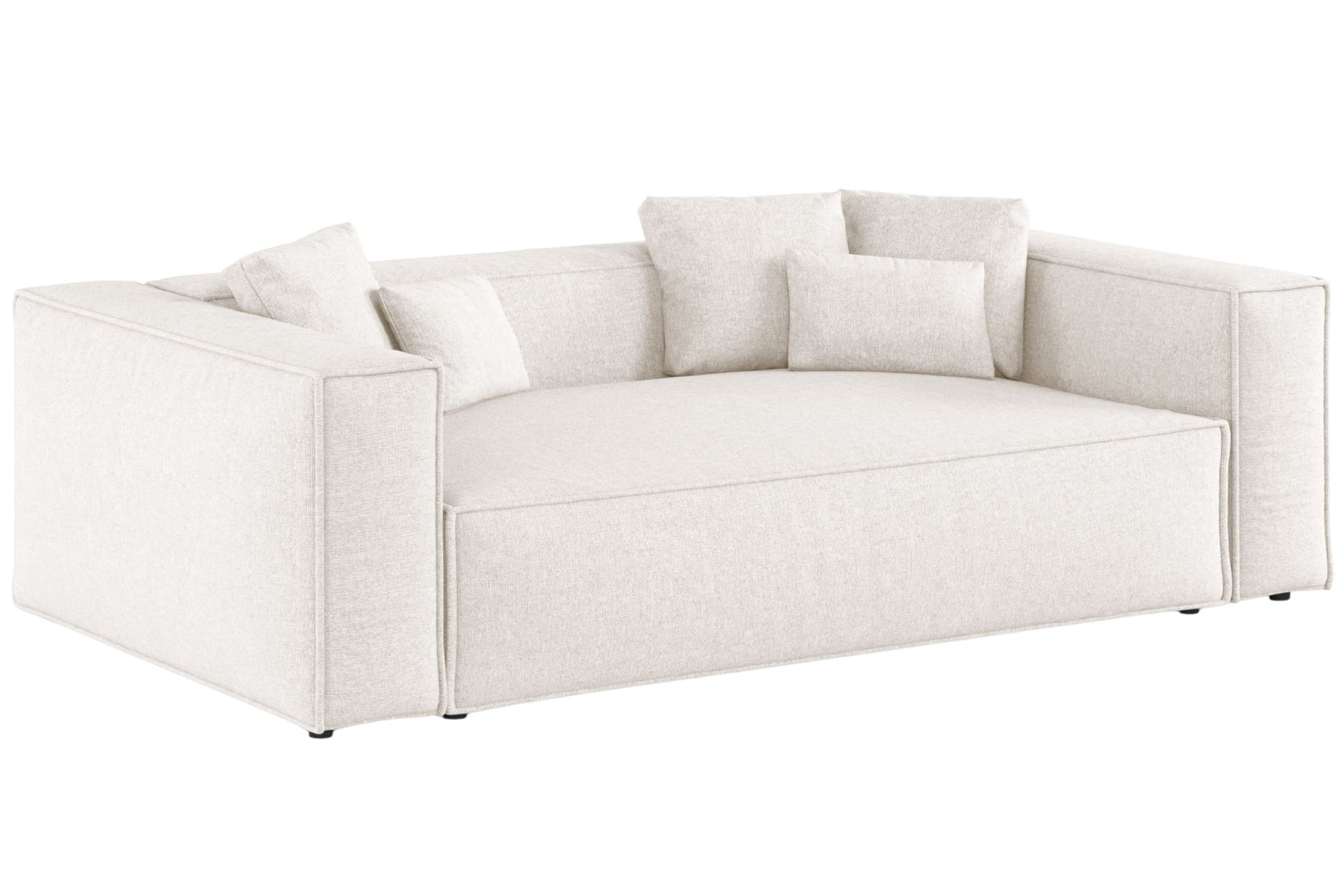 Cosmopolitan Design Bílá žinylková trojmístná pohovka Aveiro 220 cm Cosmopolitan Design
