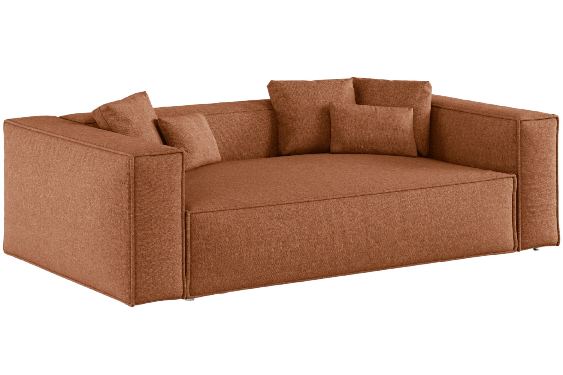 Cosmopolitan Design Terakotově oranžová žinylková trojmístná pohovka Aveiro 220 cm Cosmopolitan Design