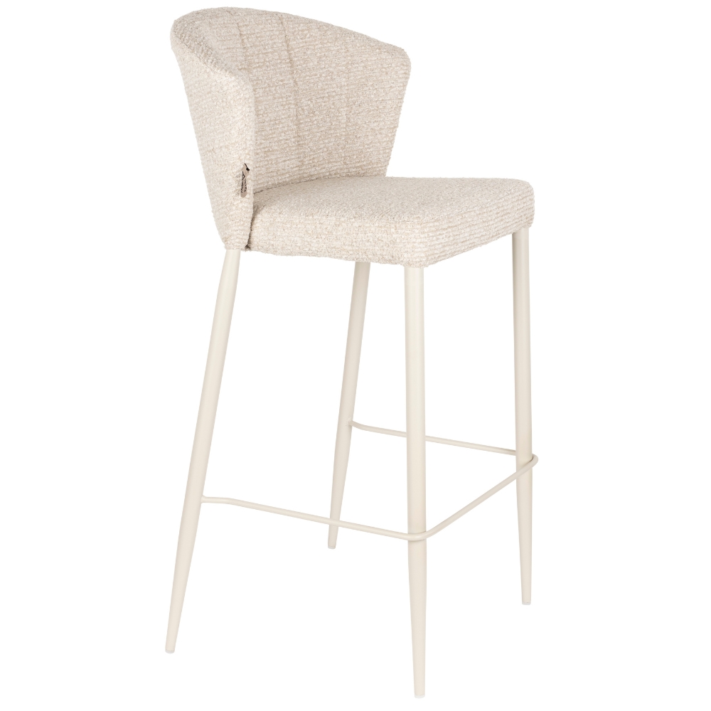 Dutchbone Bílá čalouněná barová židle GEORGIA 75 cm Dutchbone