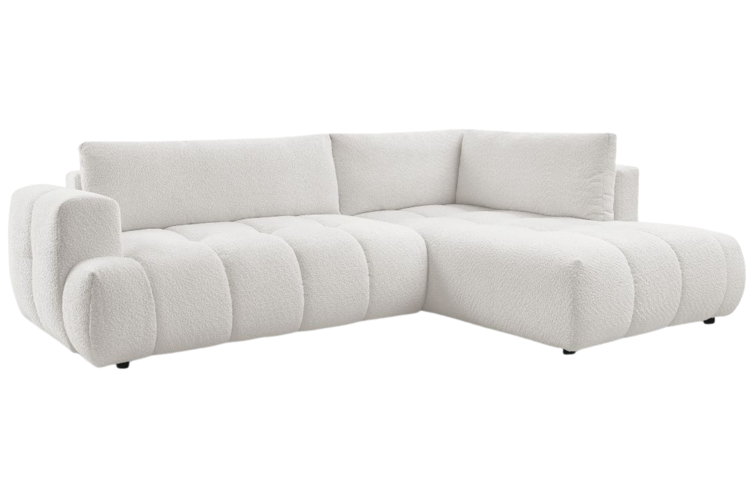 Bobochic Paris Bílá bouclé rozkládací pohovka Fuji 282 cm