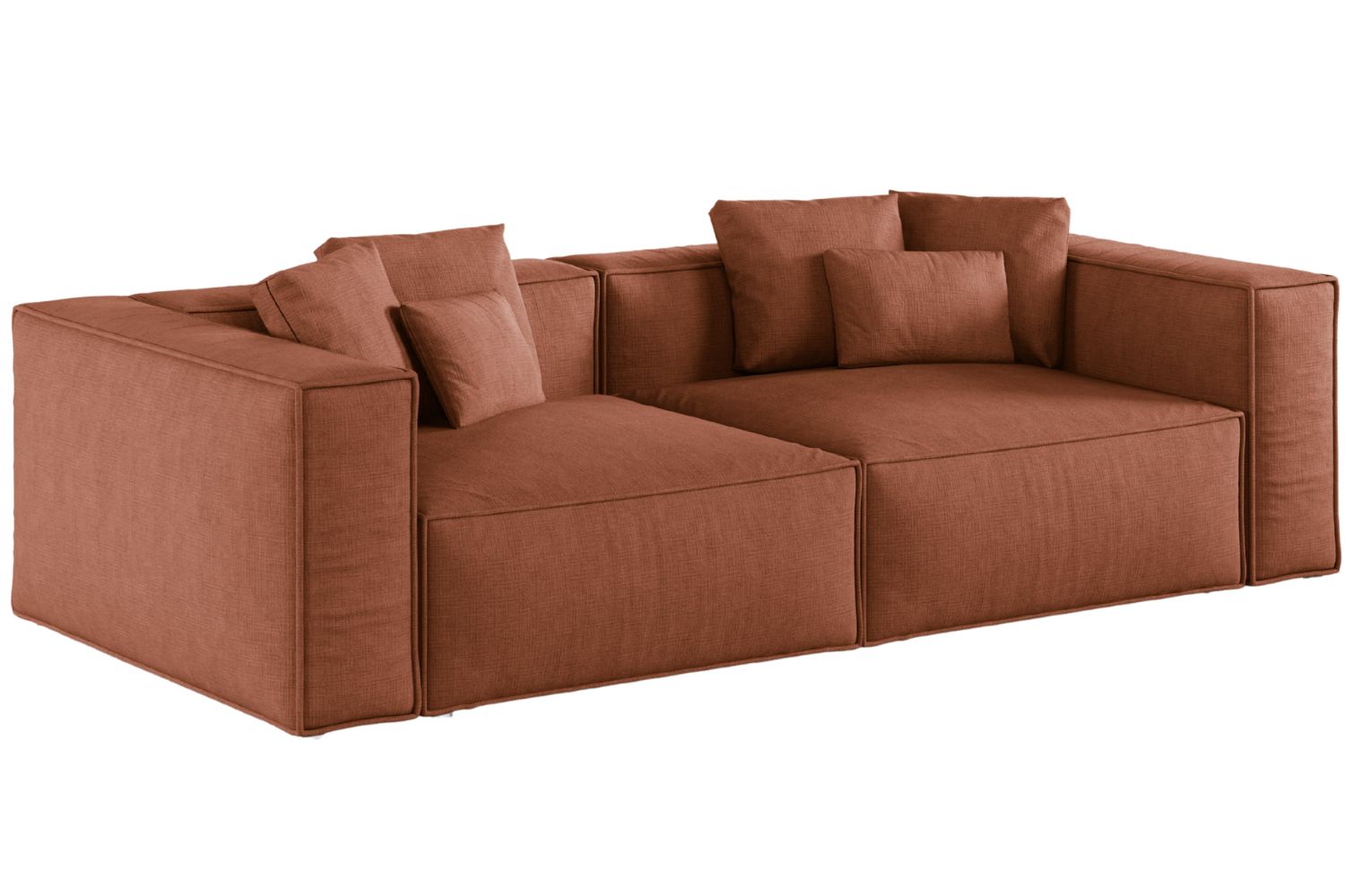 Cosmopolitan Design Terakotově oranžová čtyřmístná pohovka Aveiro 236 cm Cosmopolitan Design