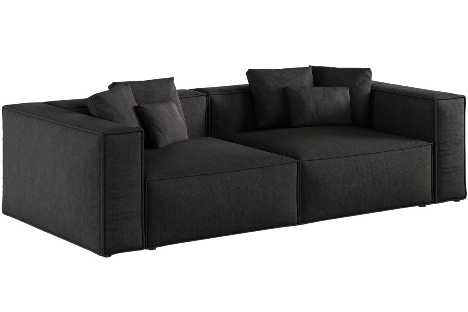 Cosmopolitan Design Černá čtyřmístná pohovka Aveiro 236 cm Cosmopolitan Design
