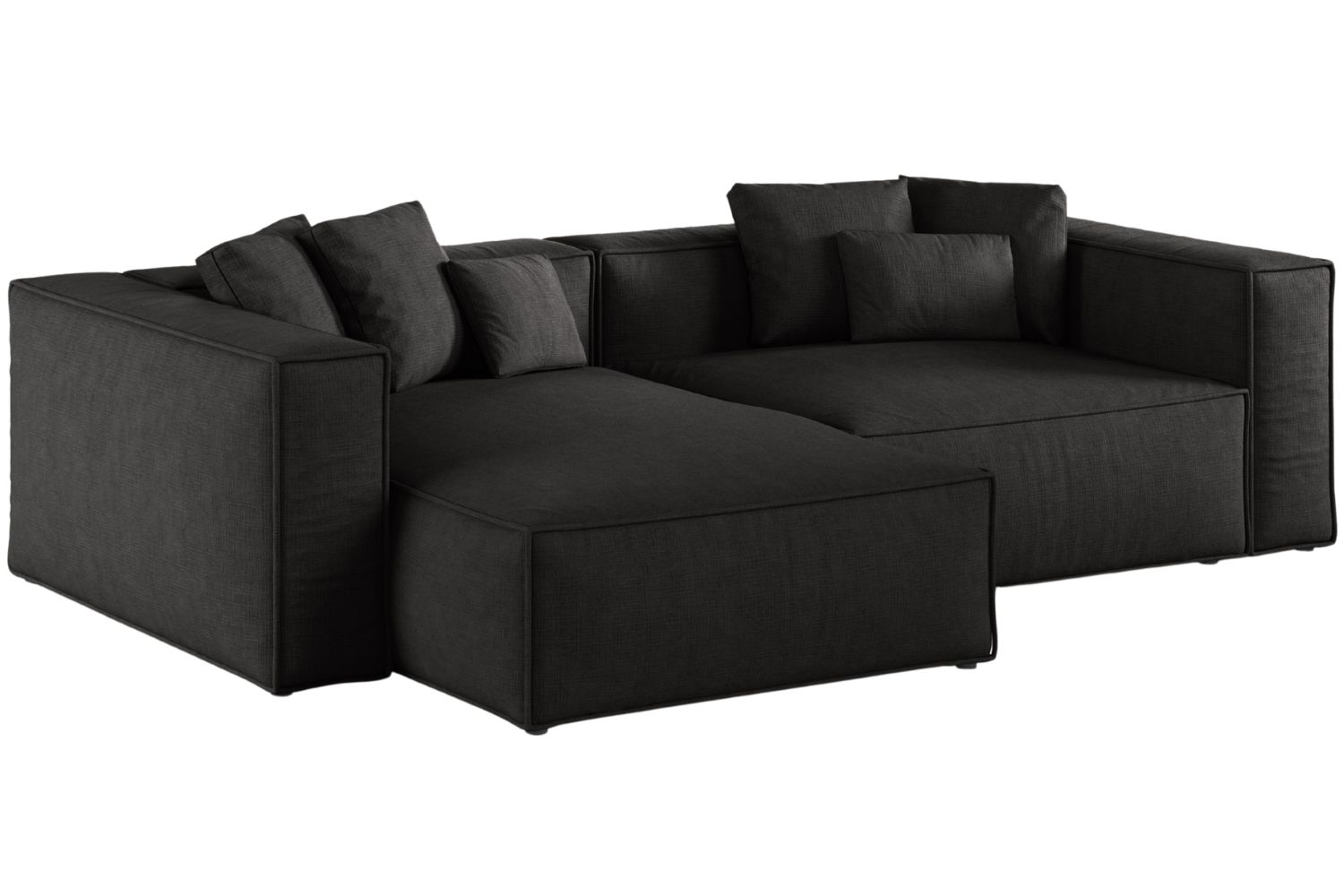 Cosmopolitan Design Černá rohová pohovka Aveiro 254 cm