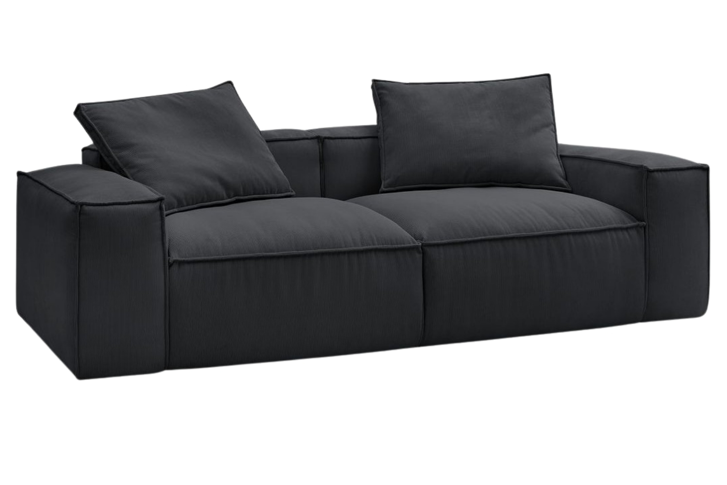 Bobochic Paris Černá manšestrová trojmístná pohovka Boheme 260 cm Bobochic Paris