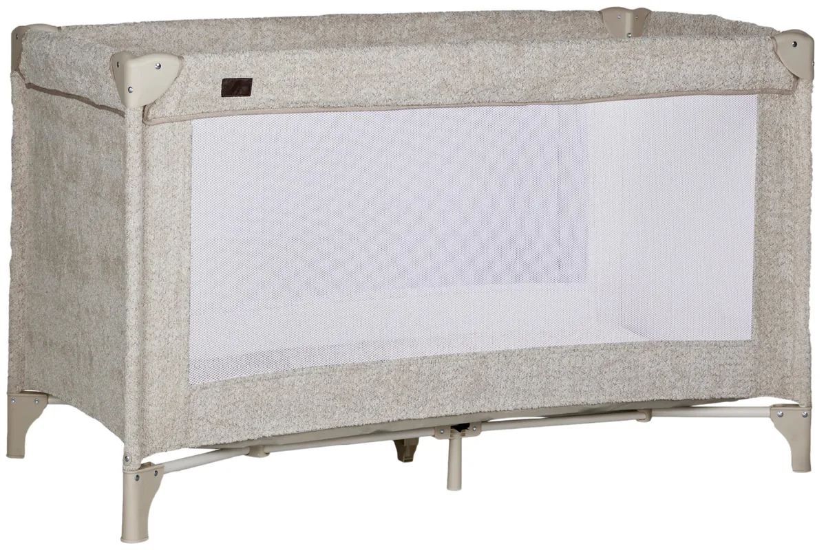 Quax Béžová bouclé cestovní postýlka Cot 120 x 60 cm