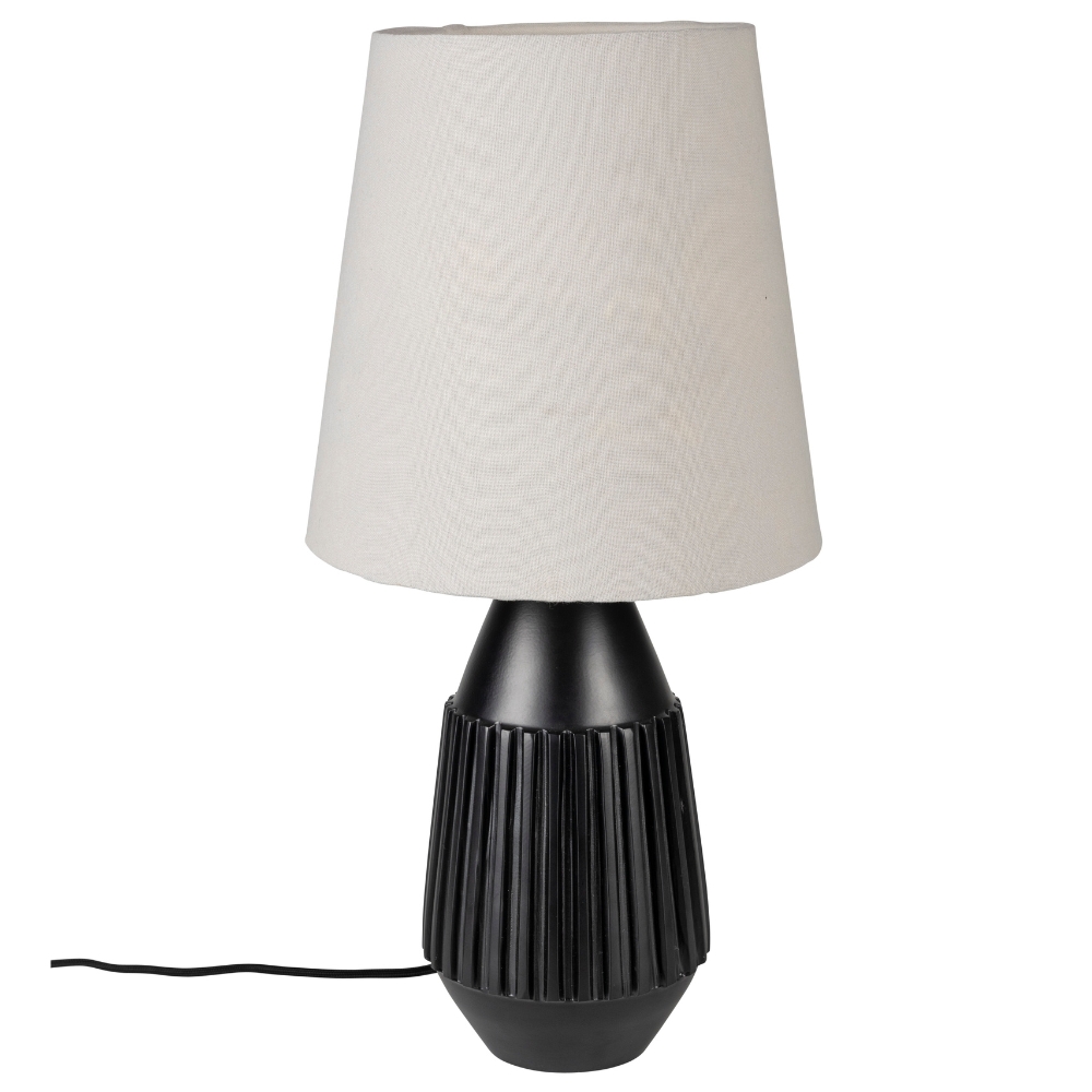 White Label Bílá stolní lampa AYSA s černou podstavou White Label