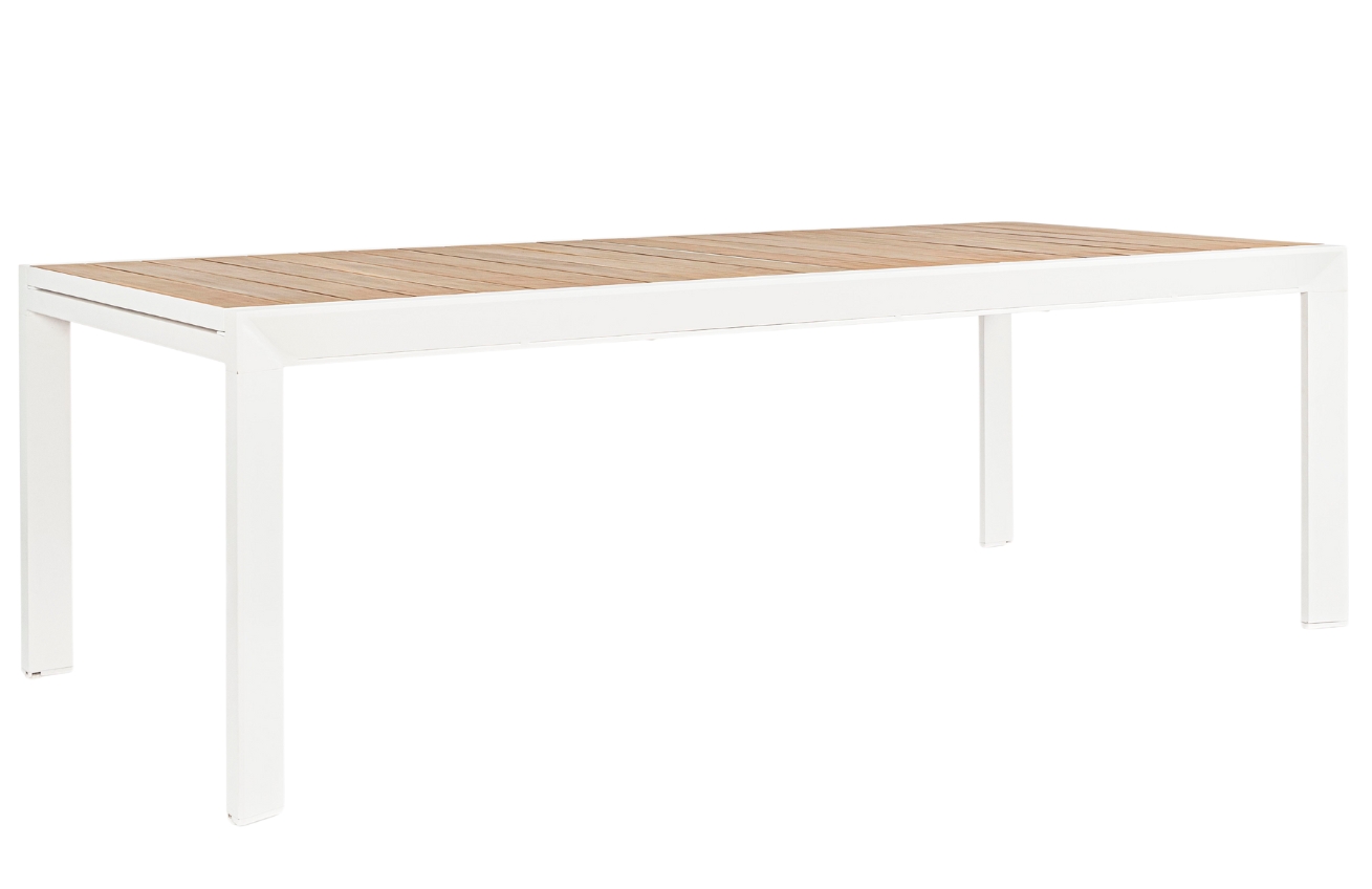 Bizzotto Bílý hliníkový zahradní rozkládací stůl Belmar 220/340 x 100 cm Bizzotto