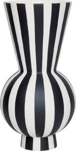 B&iacute;l&aacute;/čern&aacute; ručně vyroben&aacute; v&aacute;za z kameniny (v&yacute;&scaron;ka 28 cm) Toppu &ndash; OYOY Living Design Oyoy Living Design