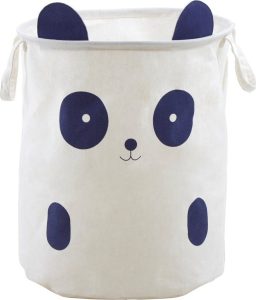 B&iacute;l&yacute; l&aacute;tkov&yacute; dětsk&yacute; ko&scaron; na hračky &oslash; 38x48 cm Mimo Panda Face &ndash; Premier Housewares Premier Housewares