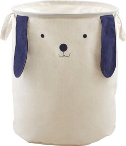 B&iacute;l&yacute; l&aacute;tkov&yacute; dětsk&yacute; ko&scaron; na hračky &oslash; 39x48 cm Mimo Dog Face &ndash; Premier Housewares Premier Housewares