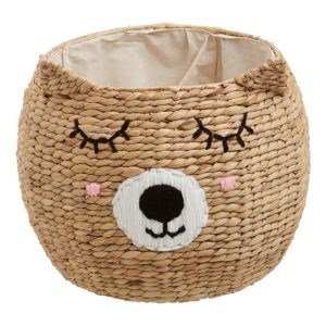 Dětsk&yacute; ko&scaron; na hračky z vodn&iacute;ho hyacintu v př&iacute;rodn&iacute; barvě &oslash; 49x40 cm Lidi Cat Face &ndash; Premier Housewares Premier Housewares