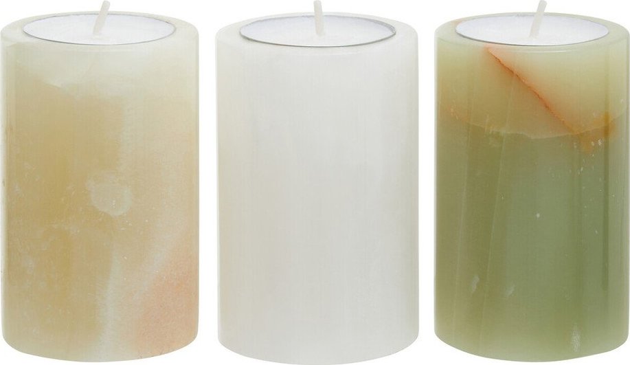 Kamenné svícny v sadě na čajovou svíčku 3 ks Oleena – Premier Housewares Premier Housewares