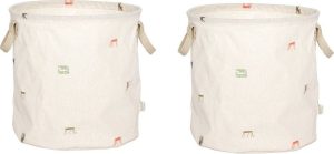 Kr&eacute;mov&eacute; l&aacute;tkov&eacute; dětsk&eacute; ko&scaron;e na hračky v sadě 2 ks &oslash; 32x32 cm Moira &ndash; OYOY Mini OYOY MINI