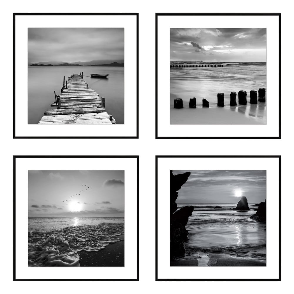 Obrazy v sadě 4 ks 30x30 cm Silence by the Water knor
