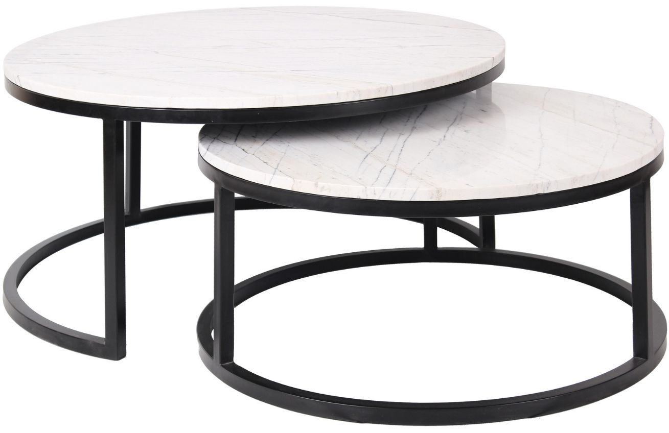 Richmond Set mramorových konferenčních stolků Lexington 76/92 cm Richmond