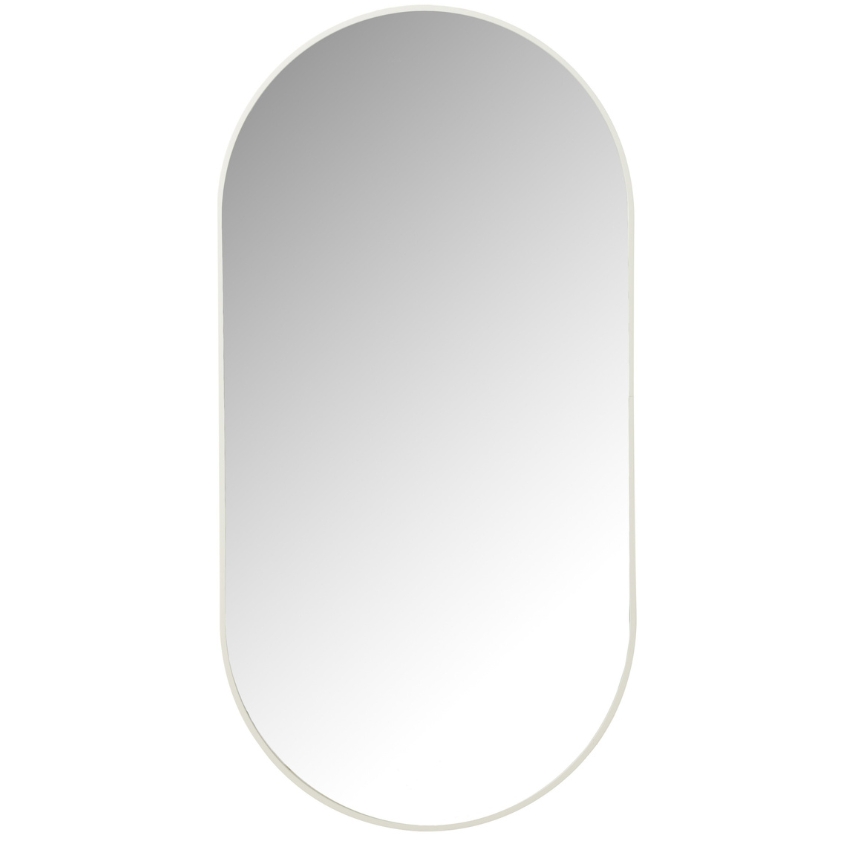 J-line Bílé kovové závěsné zrcadlo Ori 100 x 50 cm J-line
